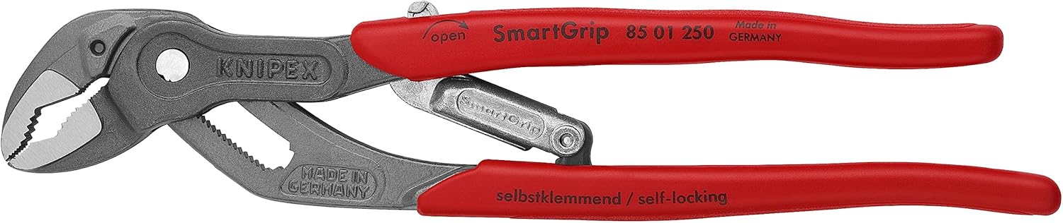 KNIPEX Herramientas – Alicates para bomba de agua de ajuste automático (8501250US), 10 pulgadas, rojo