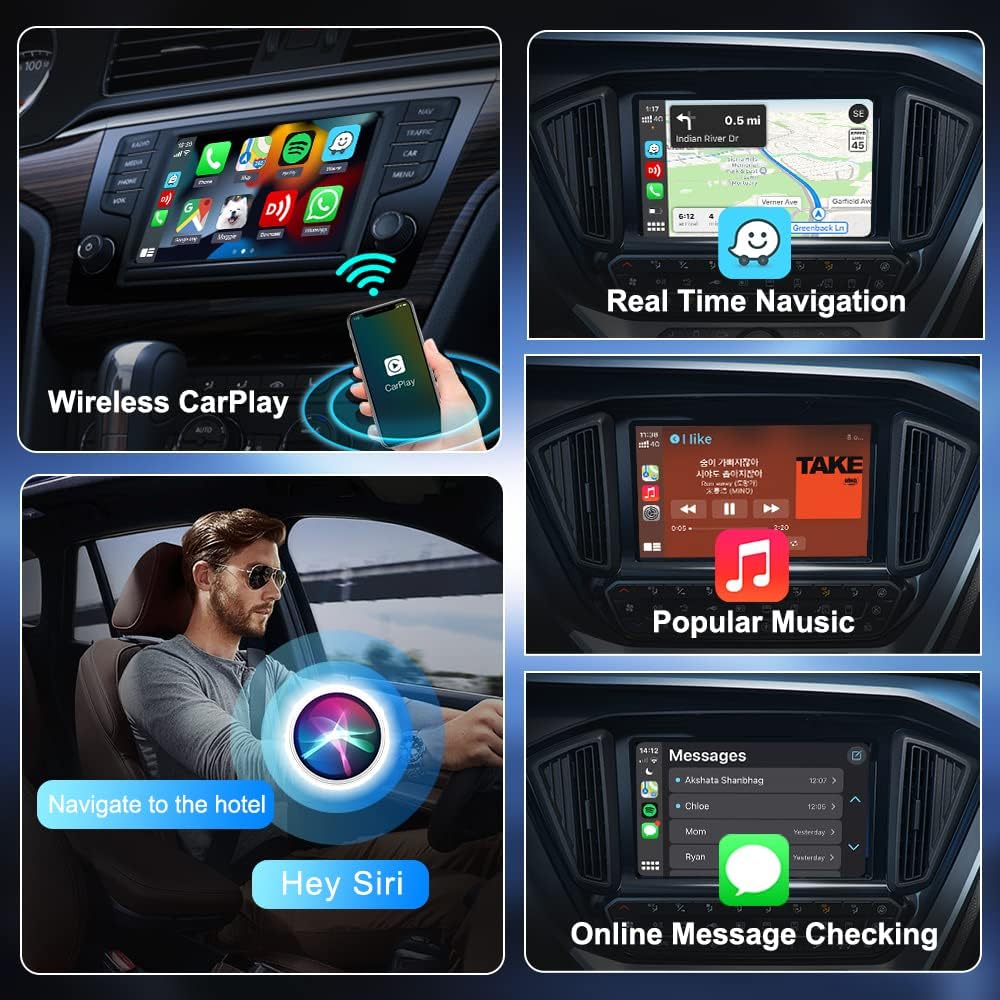 Adaptador inalámbrico Apple CarPlay, velocidad más rápida, conexión automática, Plug & Play, configuración súper fácil, para coches CarPlay con