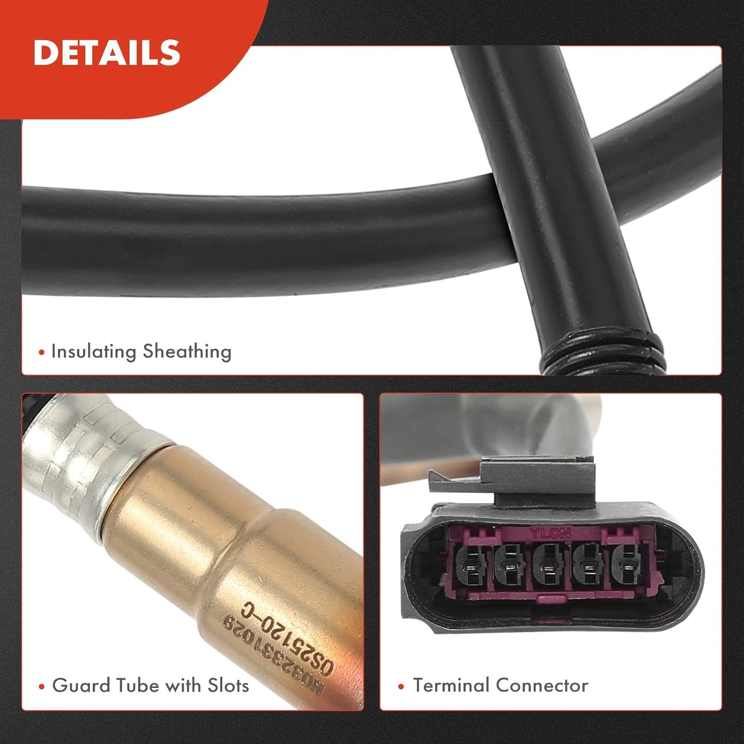 A-Premium Sensor de oxígeno O2 compatible con Volkswagen Jetta 2013-2014, Beetle 2013-2015 y Audi A4 2018-2020, A4 AllroadA4 Quattro 2019, A6A6