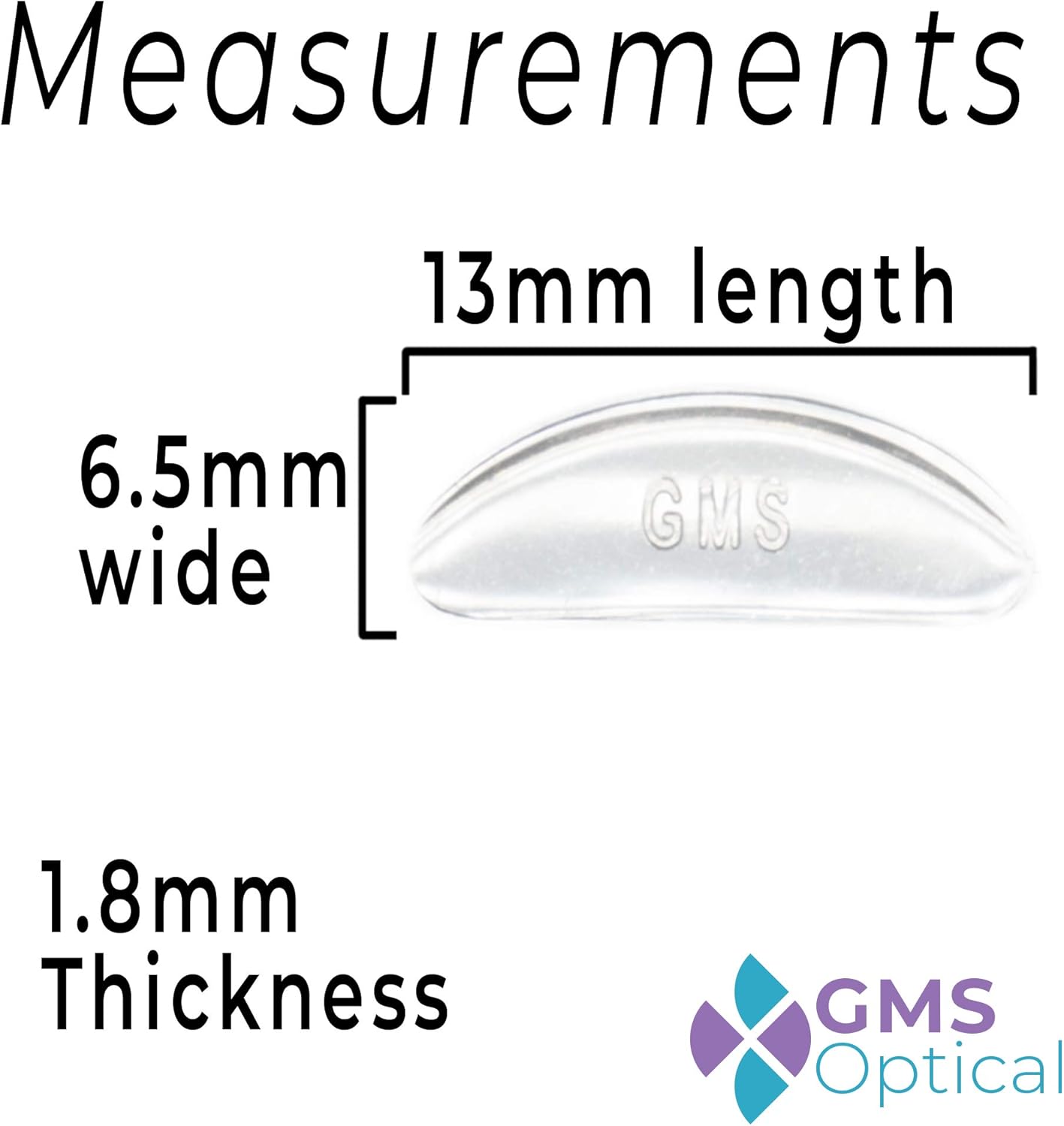 GMS Optical Almohadillas de nariz de silicona contorneadas con adhesivo para niños, antideslizantes y alivio de presión, perfectas para gafas de