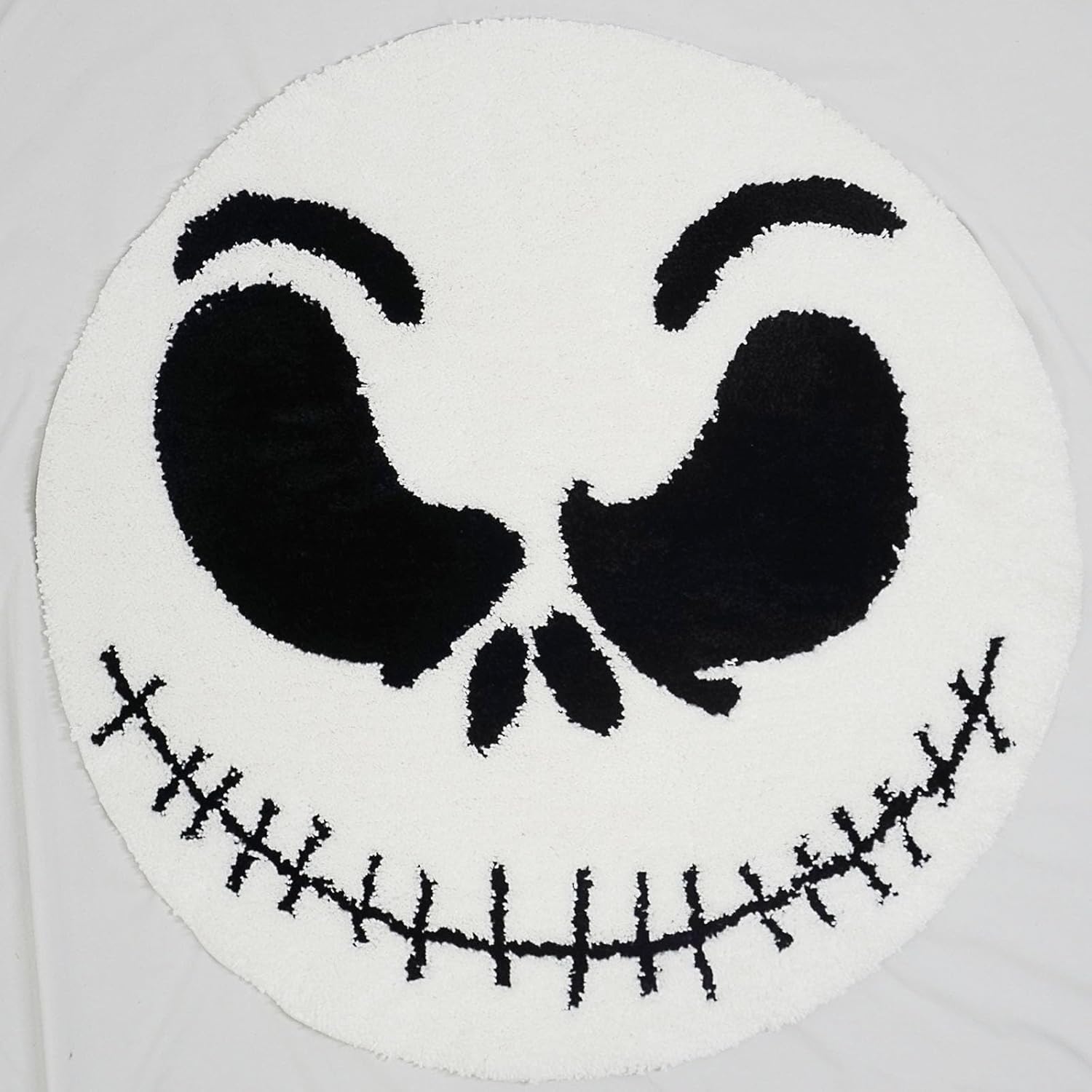 Alfombra de baño redonda de Halloween, 32 pulgadas, antideslizante, de caucho termoplástico, suave, absorbente, alfombra de baño de calavera peluda