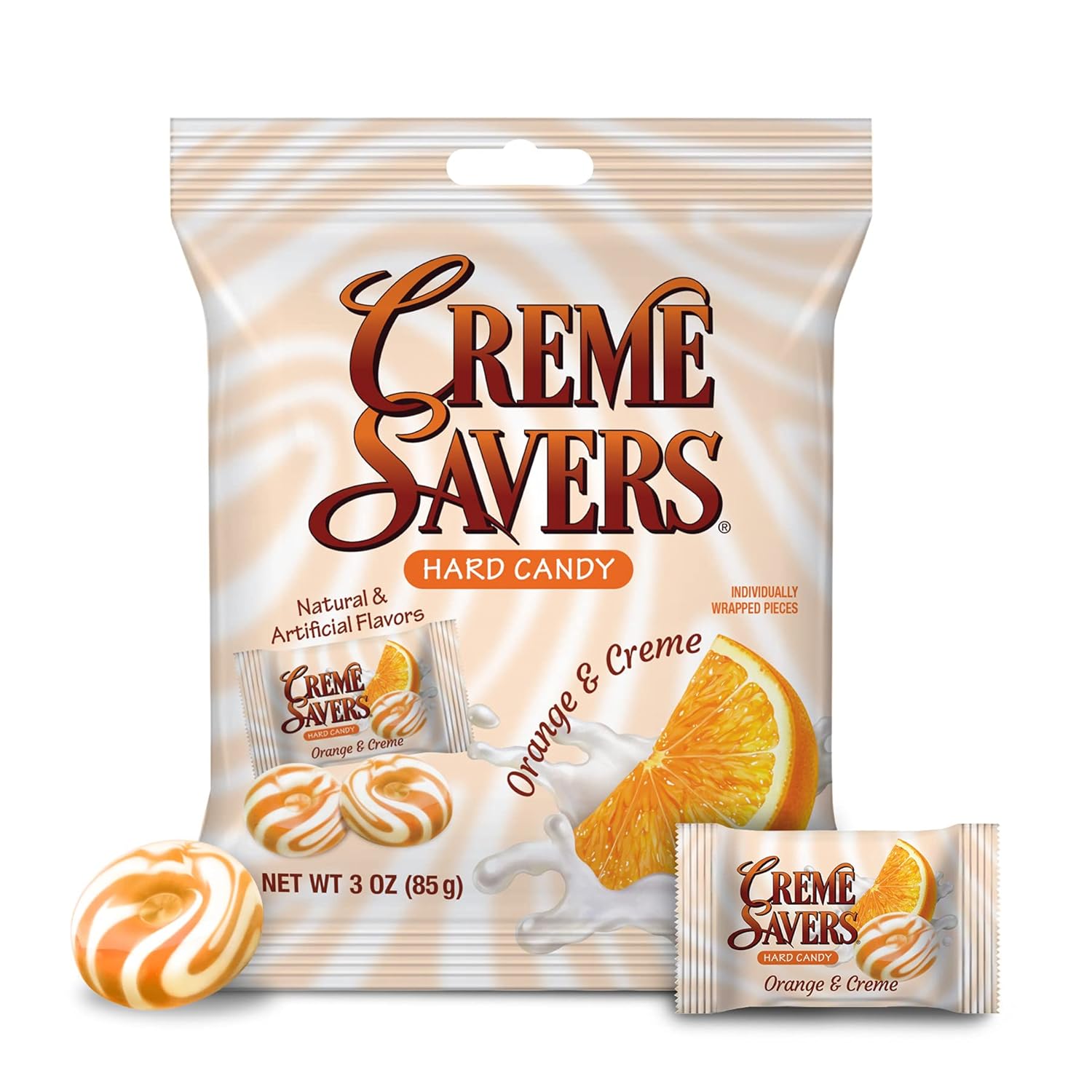 Creme Savers – Caramelo de fresas y crema, el sabor de fresas frescas remolinadas en rica crema, los clásicos originales Creme Savers traídos a ti