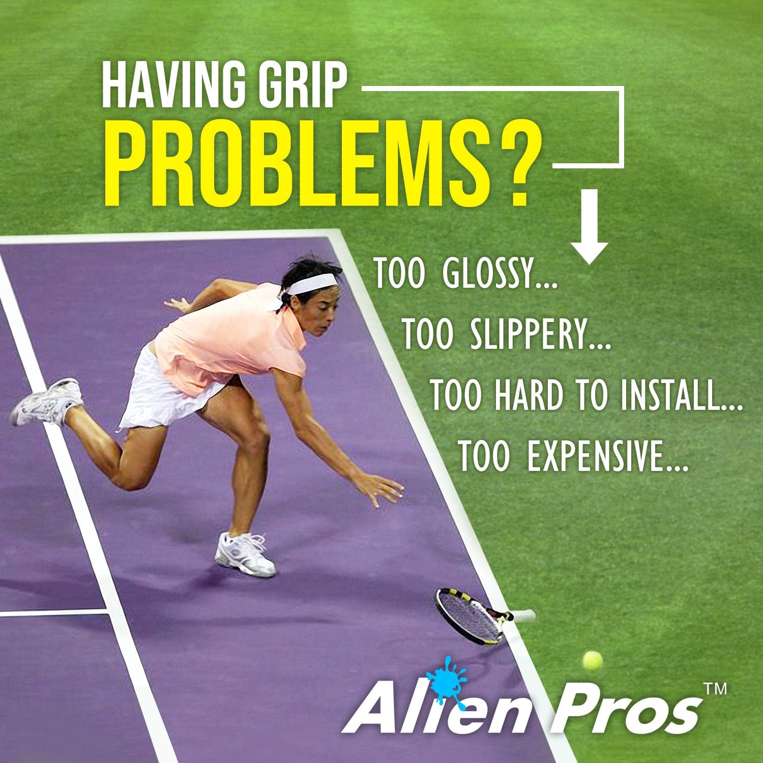Alien Pros – Cinta de agarre para raqueta de tenis (6, 12 o 60 agarres), agarre de tenis precortado y con sensación seca, cinta de agarre para