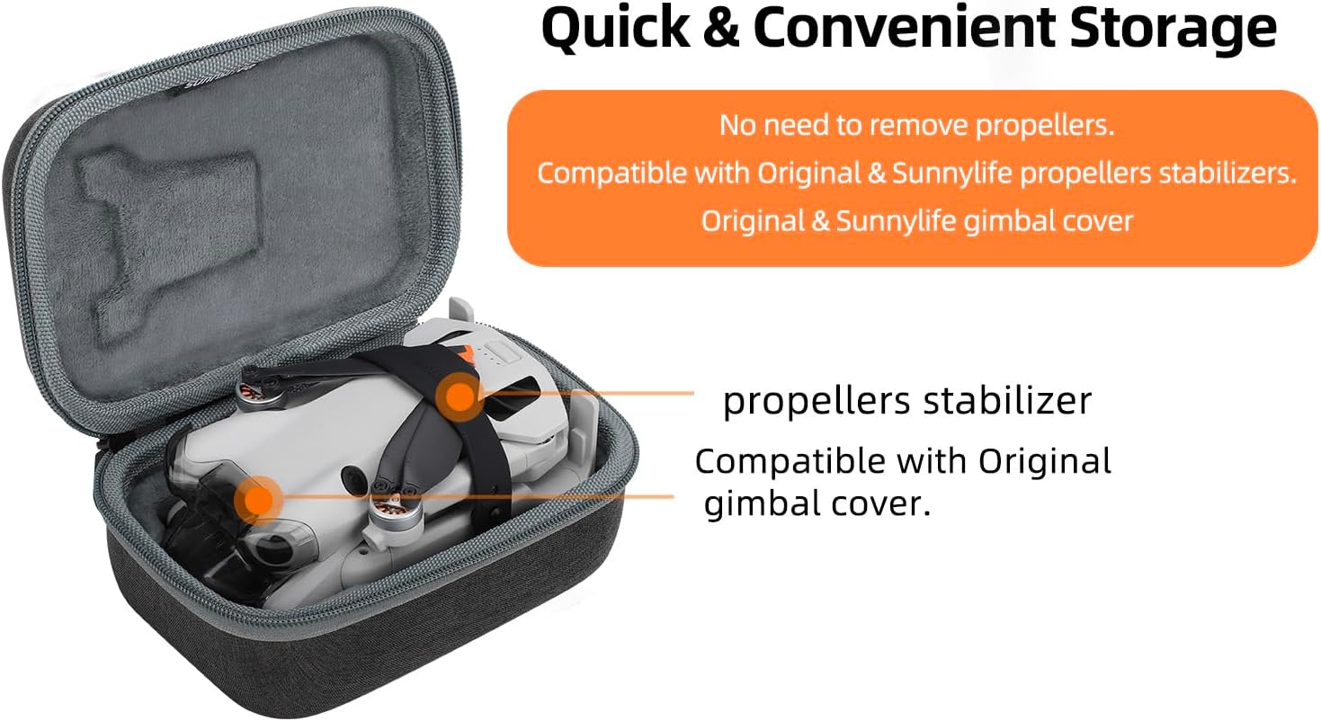 Ngaantyun Mini4 Pro Funda para DJI Mini 4 Pro Accesorios Drone Body Bag RC2 RC-N2 Controlador Remoto Viaje Llevar Shell Duro