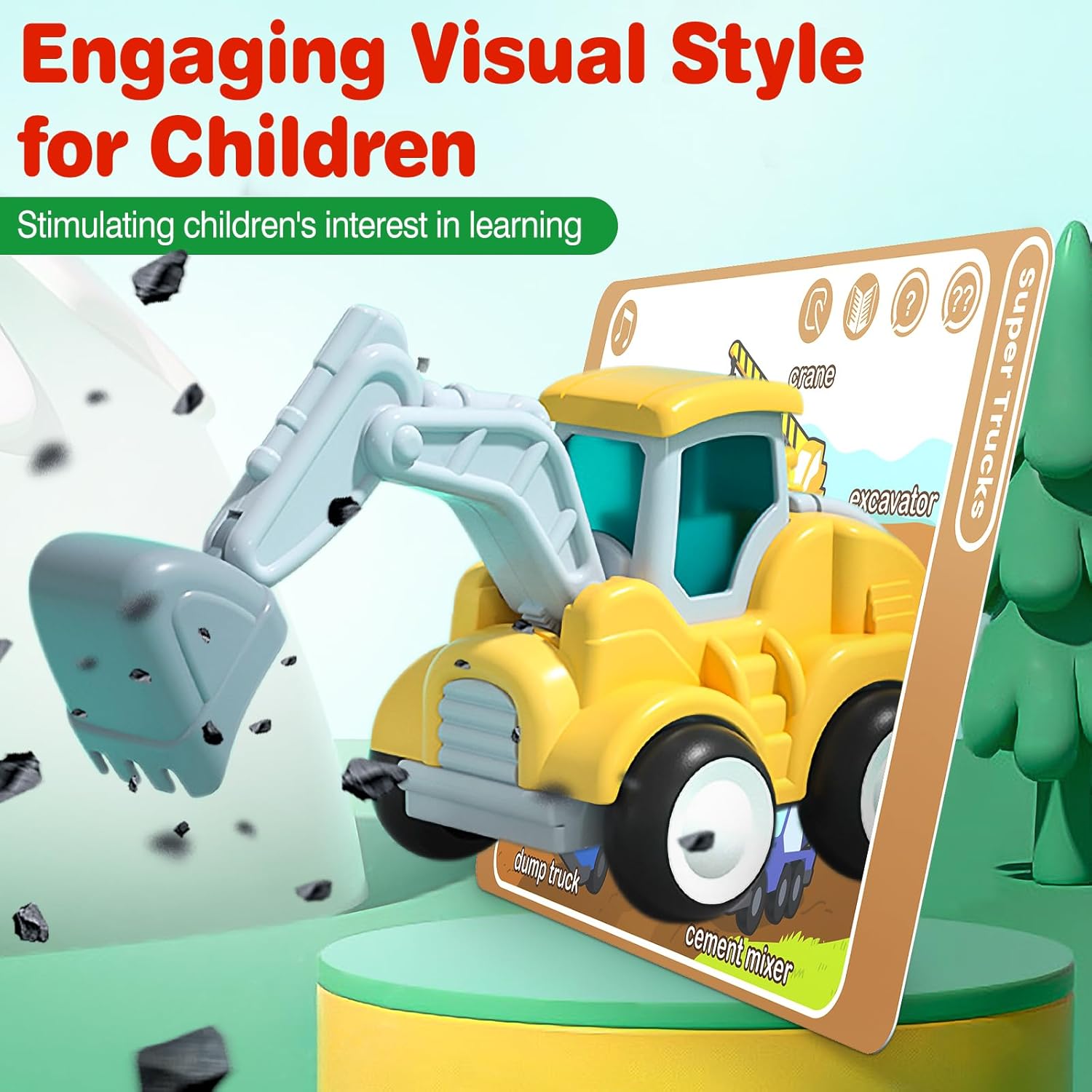 Play & Learn Pad – Tarjetas didácticas parlantes juguetes de aprendizaje con 22 lecciones divertidas para niños y niñas, tableta educativa para