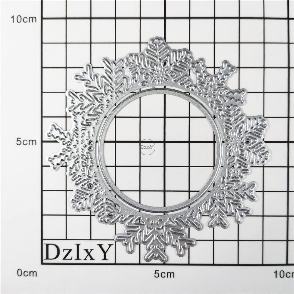 DzIxY Bonito copo de nieve de encaje redondo marco de metal troquelado troquelado para hacer tarjetas, juegos de troqueles de papel para álbumes de