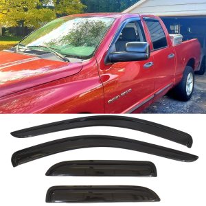 Deebior 94623 Deflector de ventilación de viento para ventana lateral, 4 piezas de montaje exterior con cinta adhesiva, protector de lluvia para Deebior 94623 Deflector de ventilación de viento para ventana lateral, 4 piezas de montaje exterior con cinta adhesiva, protector de lluvia para