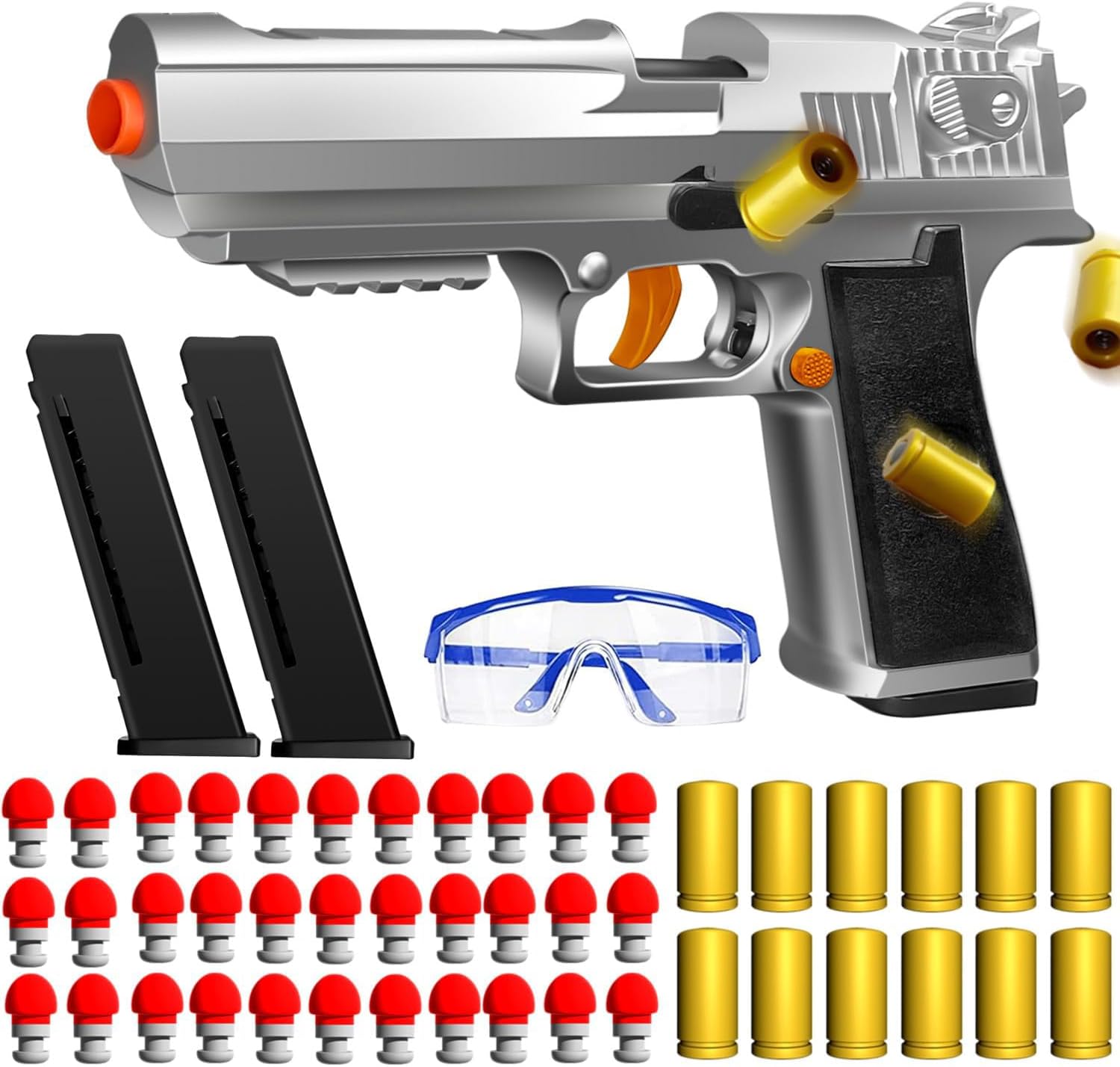 Pistola de juguete de recarga totalmente automática con carcasa de rebote, juegos de disparo, pistola de espuma suave, juguetes de modelo educativo,