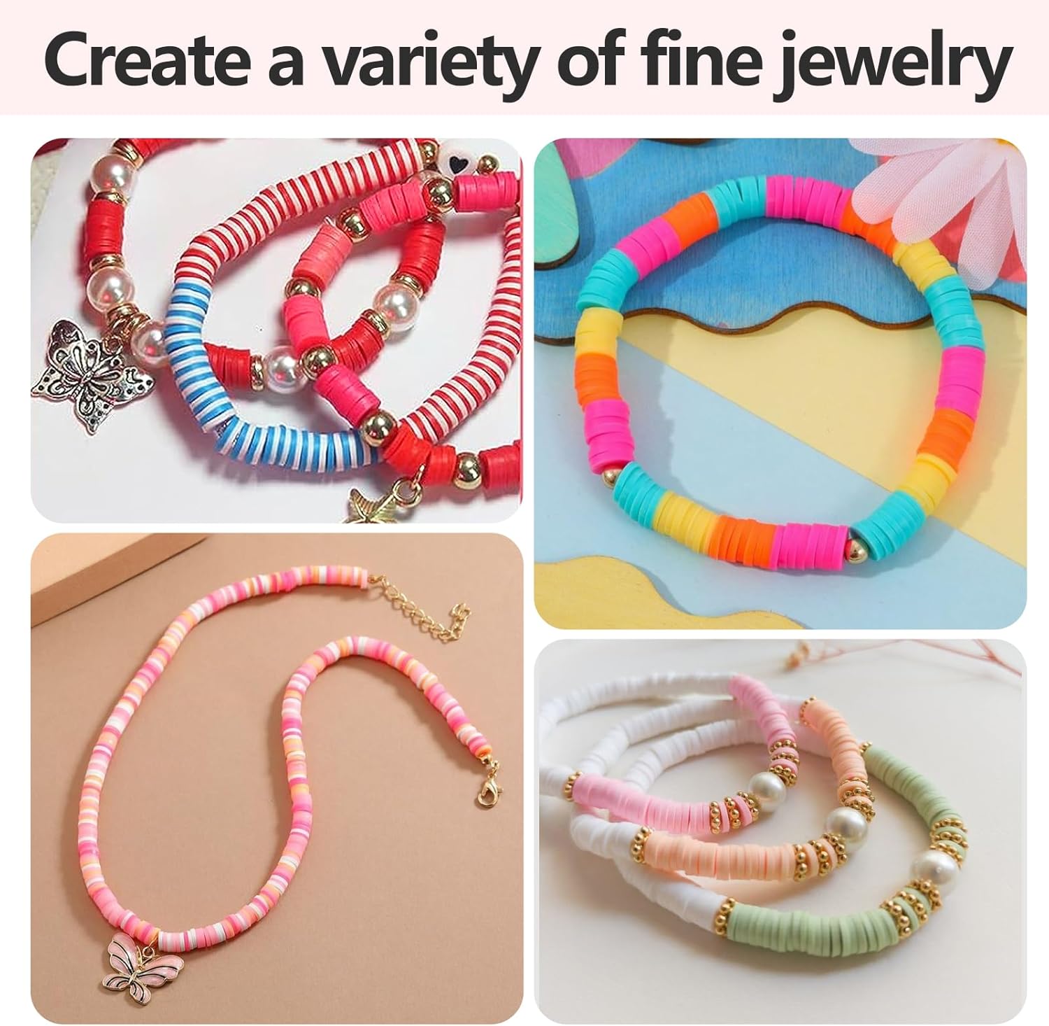 Gushu Juego de 4000 cuentas de arcilla naranja para hacer pulseras, cuentas Heishi planas redondas de polímero para hacer joyas, collares, aretes