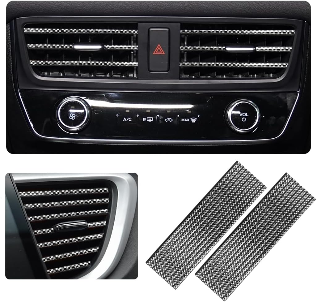 20 tiras decorativas de aire acondicionado de automóvil, impermeables, flexibles, para salida de aire automático, borde brillante, accesorios
