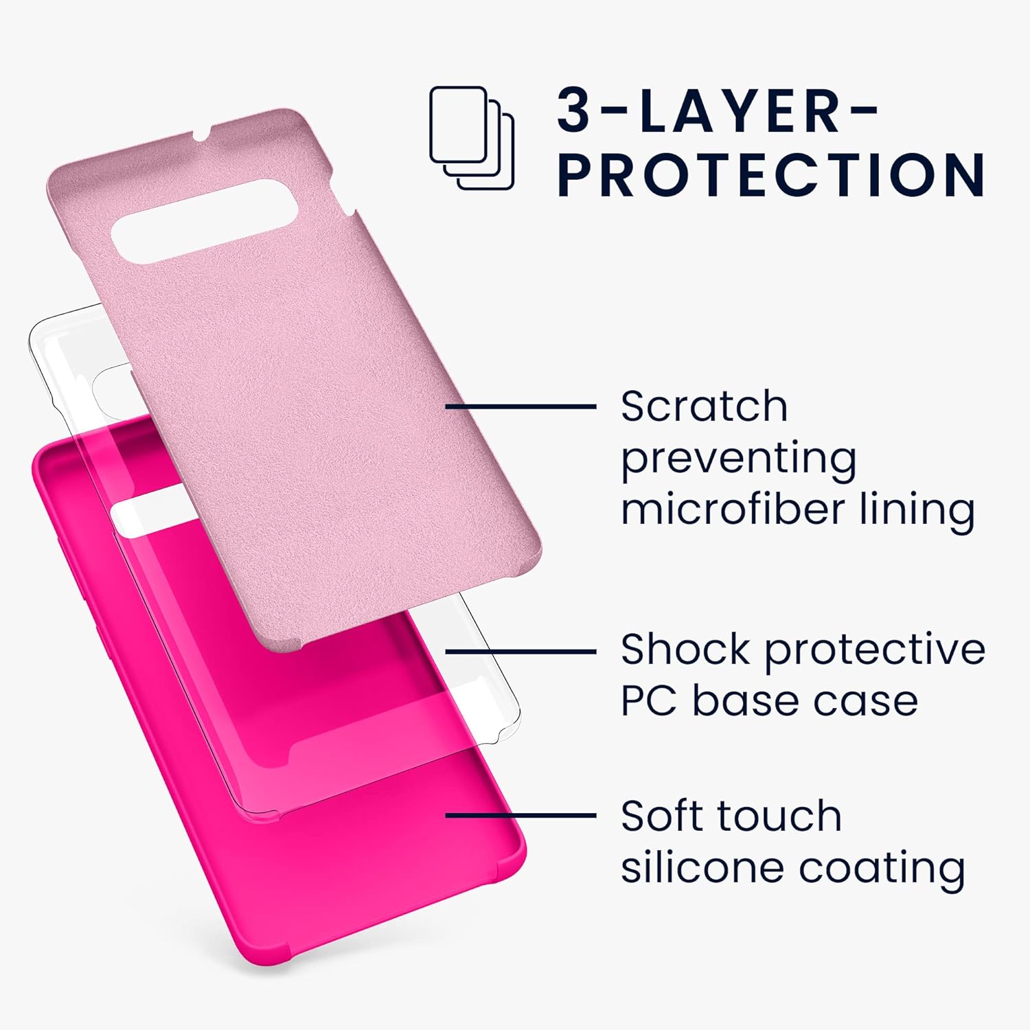 kwmobile Funda compatible con Samsung Galaxy S10 PlusS10+ – Funda de silicona TPU con acabado suave – Rosa neón