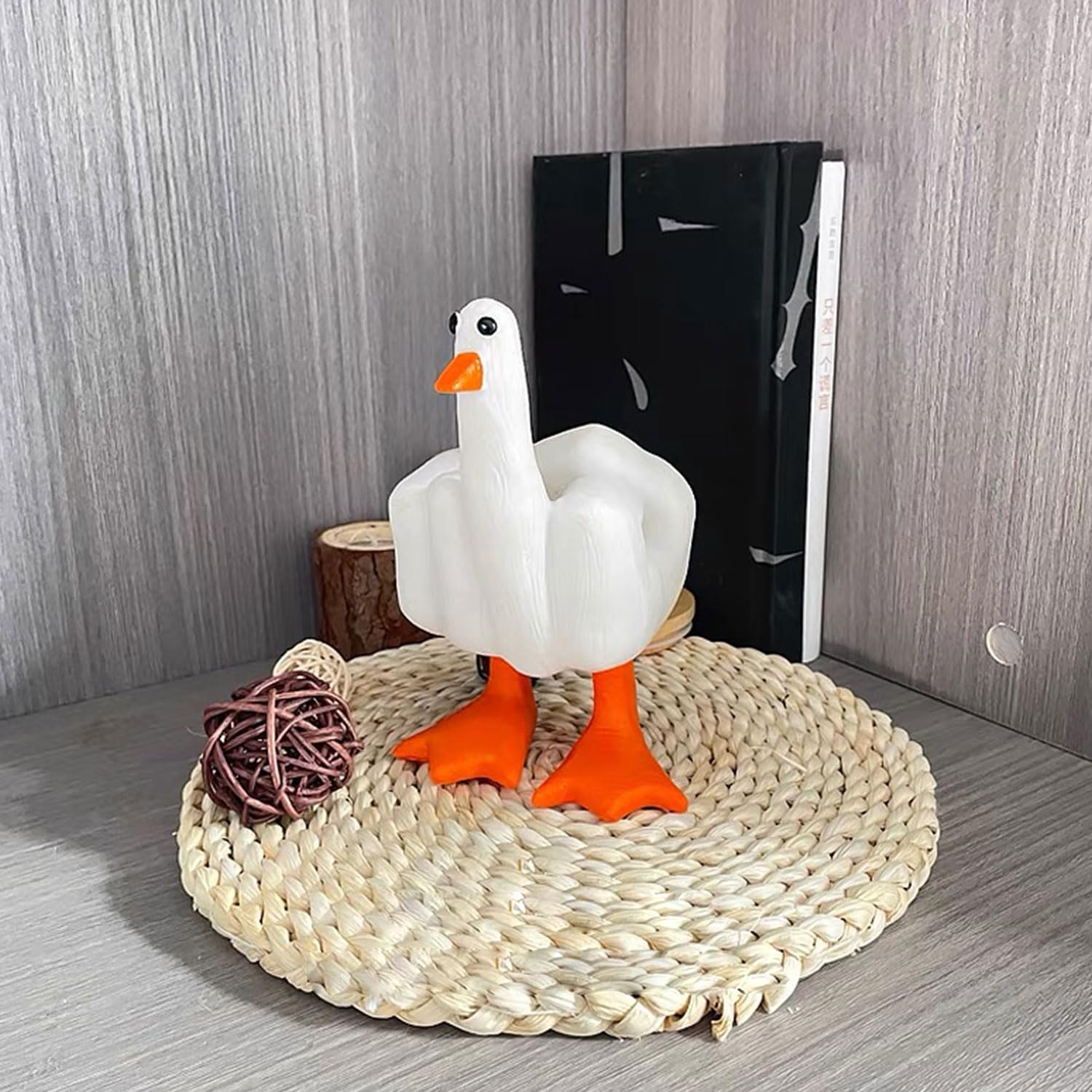 YumSur Esculturas de pato novedosas, bonita estatua de jardín de resina de pato, mini patos de resina para decoración de manualidades, escritorio