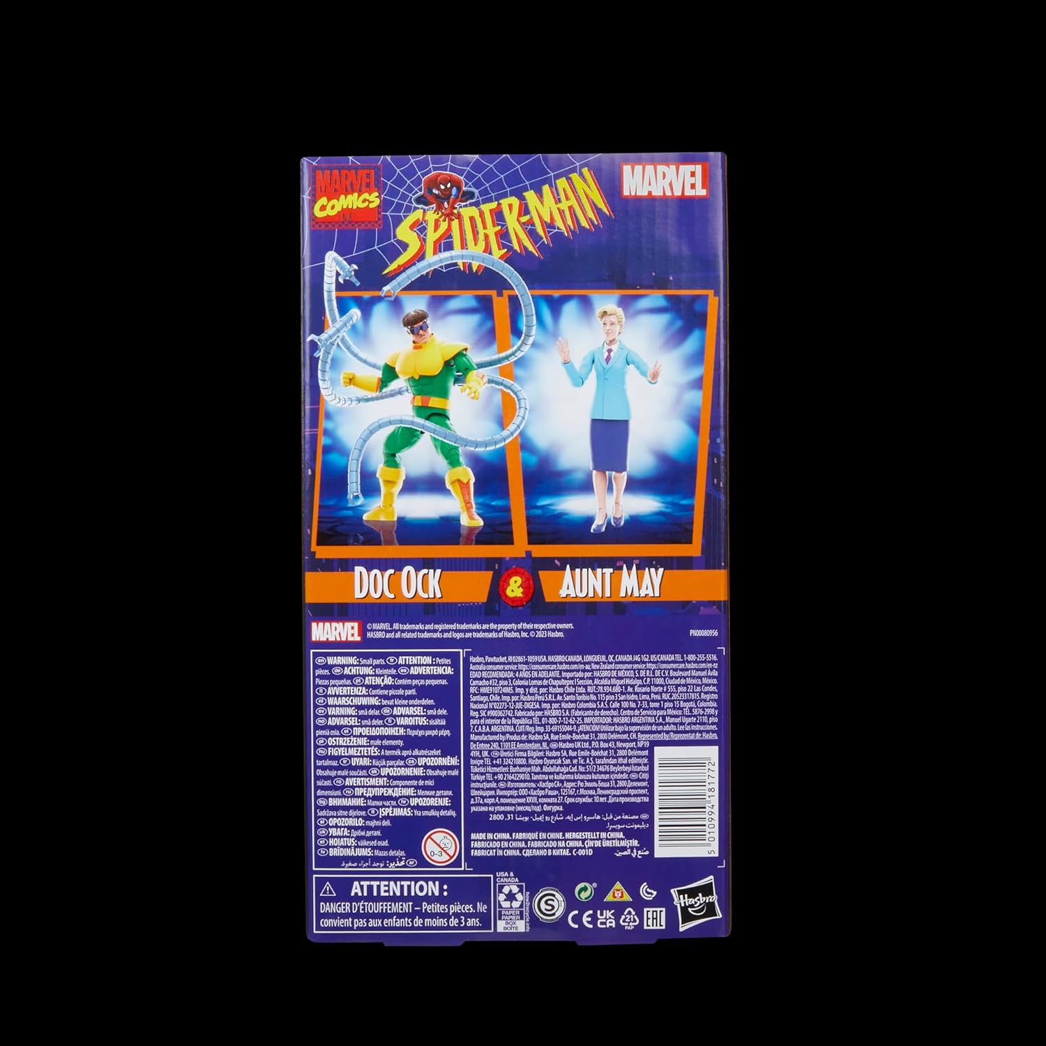 Marvel Legends Series Doctor Octopus & Aunt May – Figuras de acción coleccionables de 6 pulgadas, paquete de 2, juguetes para edades de 4 años en