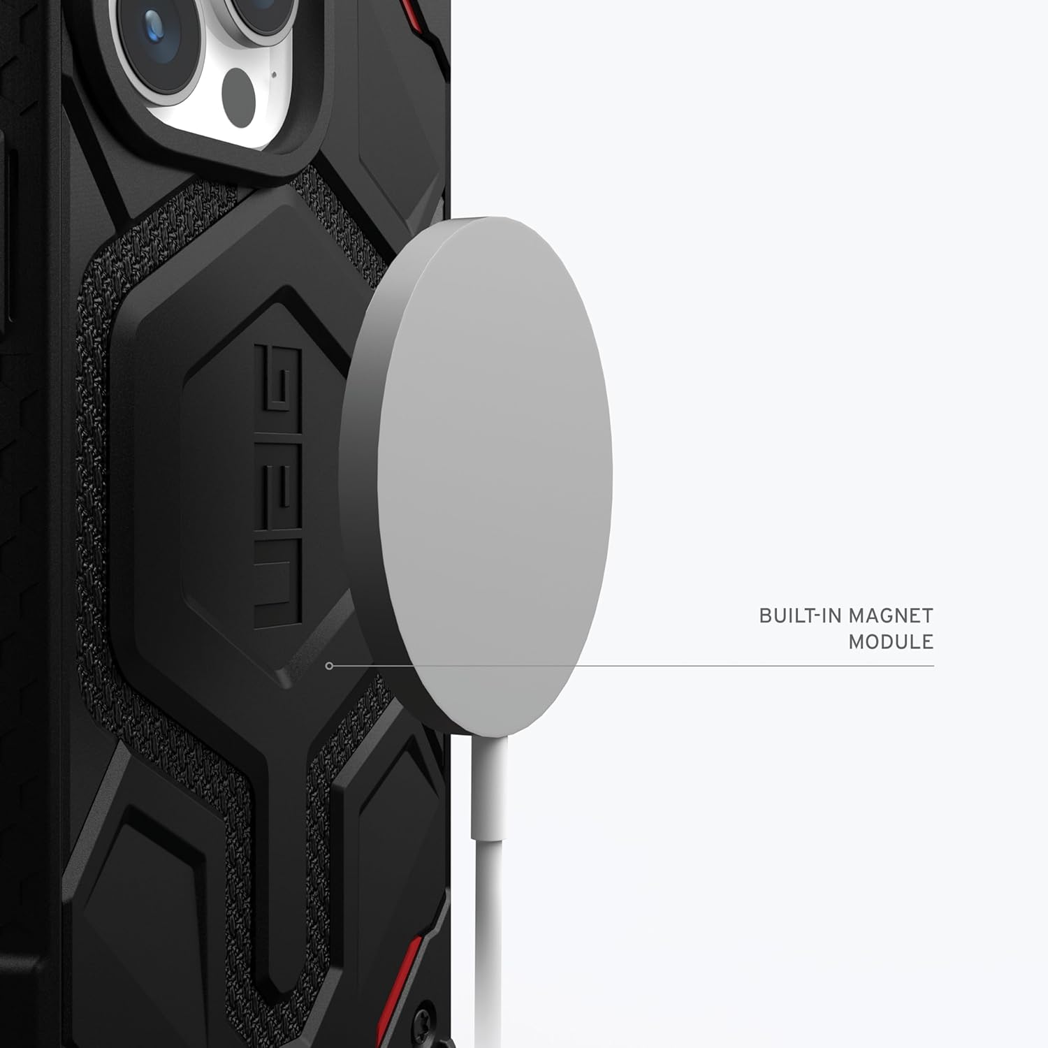 URBAN ARMOR GEAR UAG – Funda diseñada para iPhone 15 Pro Monarch Pro Kevlar negra de 6.1 pulgadas, compatible con MagSafe Bundle con U por UAG,