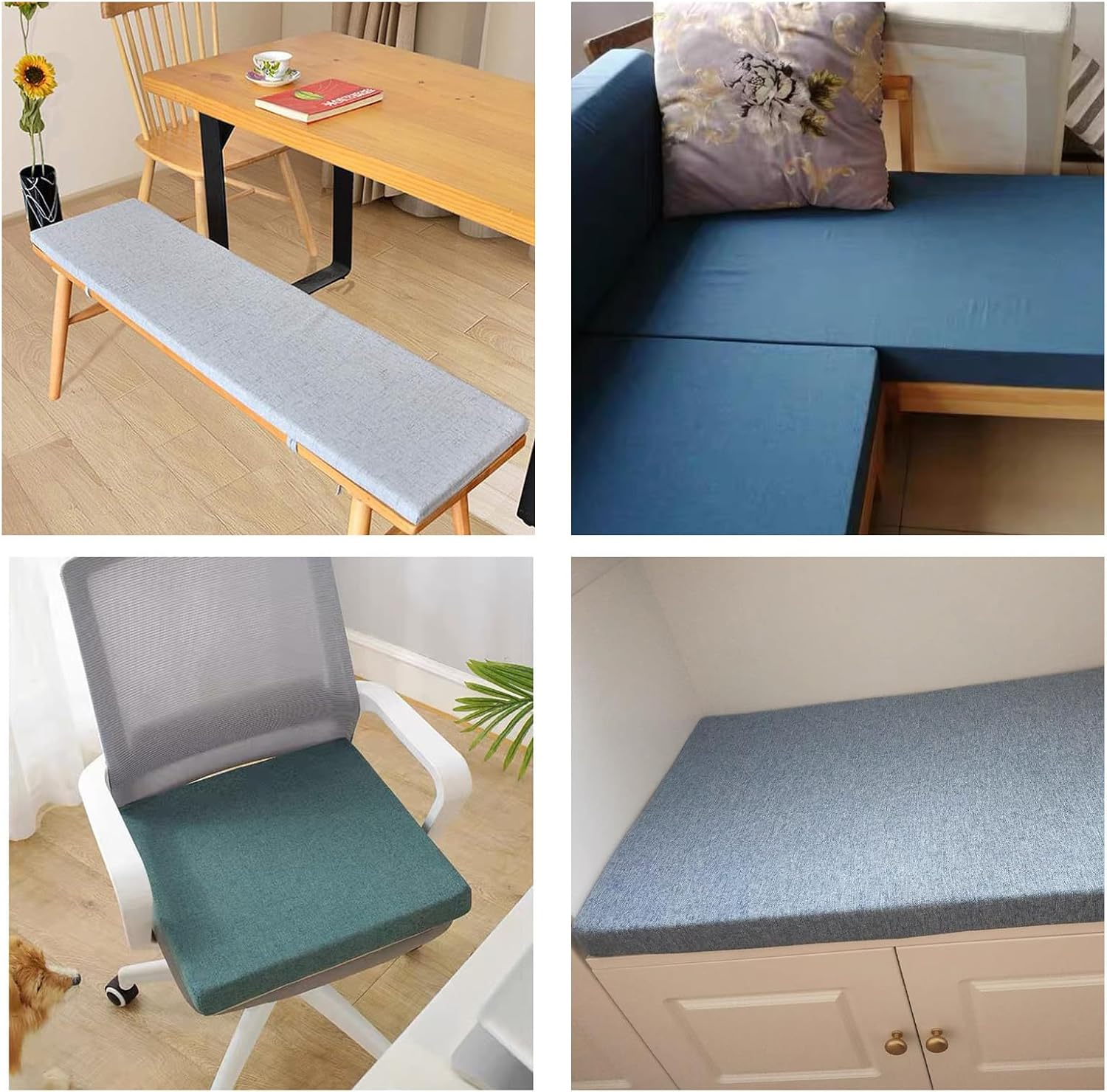 Cojines de banco personalizados para exteriores, cojines y almohadas de muebles de patio de tamaño personalizado, cojín de asiento suave y grueso,