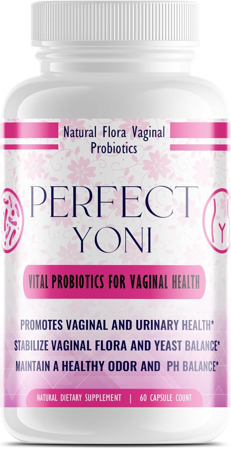 Perfect Yoni – Probióticos vaginales femeninos, 60 cápsulas de probióticos para mujeres con Lactobacillus Acidophilus y Lactobacillus Gasseri,