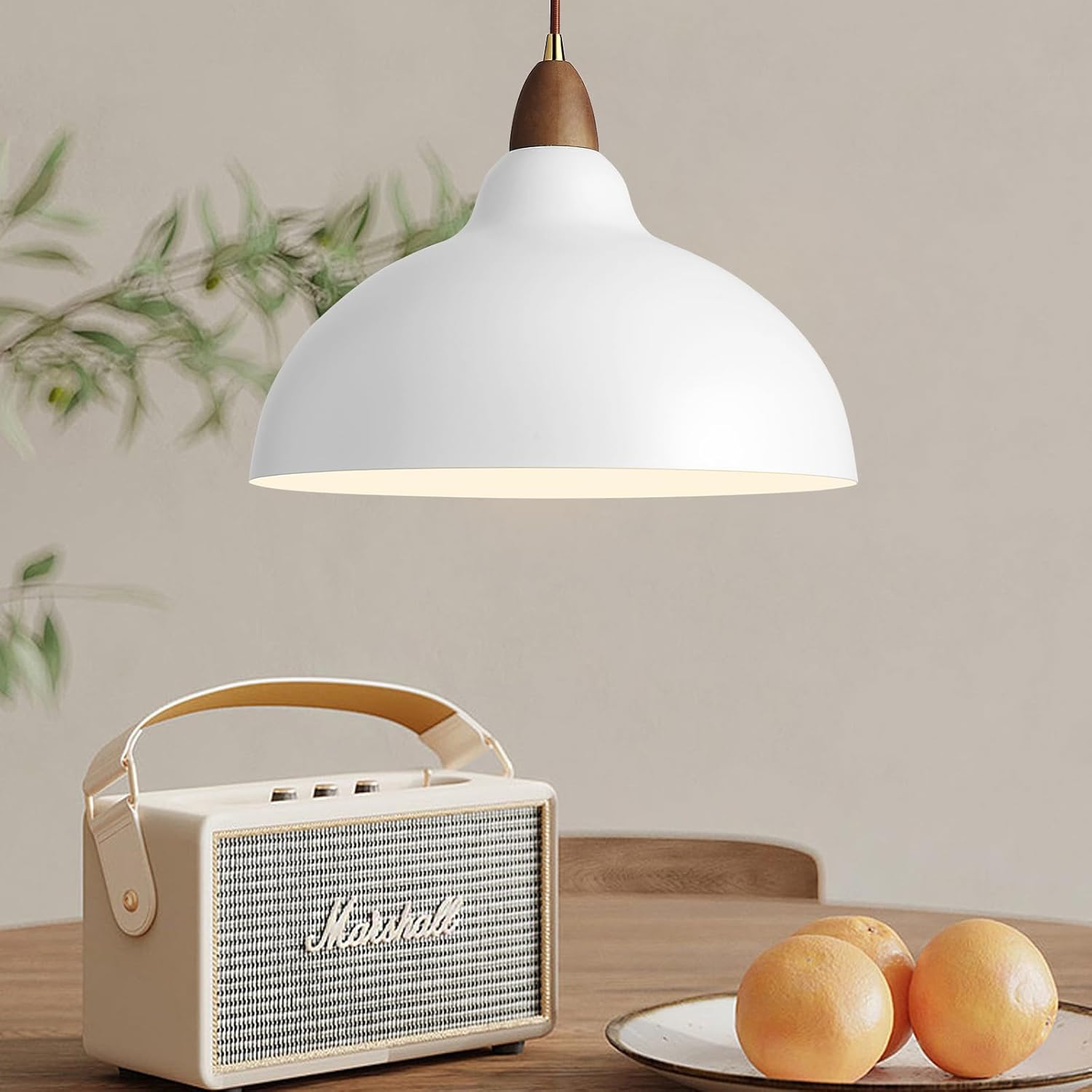 POLITAMP Lámpara colgante moderna de linterna, lámpara de araña con patrón de madera, lámpara colgante de techo para isla de cocina, comedor,