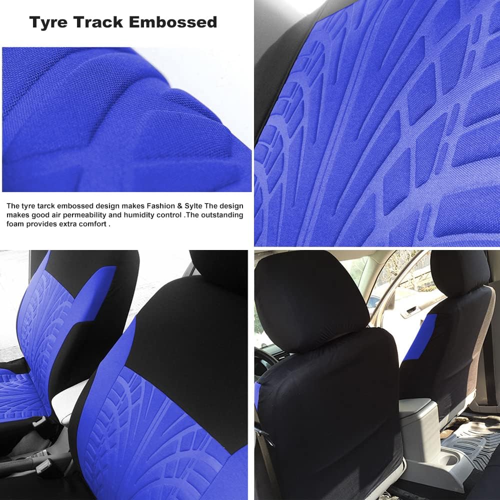 Alfombrillas de coche para Mazda 2 Mazda2 2007-2019, fundas de asiento azules para sedán, camión, SUV, 1 juego de fundas de asiento de tela de