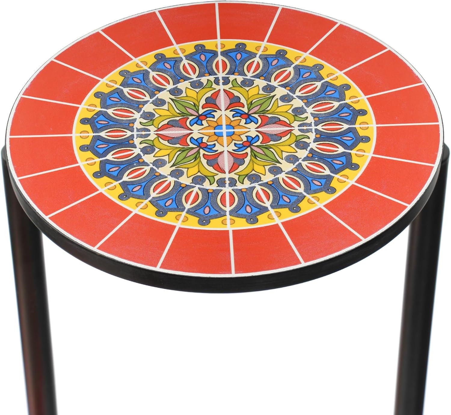 THE NEXT GARDENER.COM Soporte para plantas de interior de 4 niveles, estante esquinero para flores al aire libre con mesa de azulejos de cerámica de