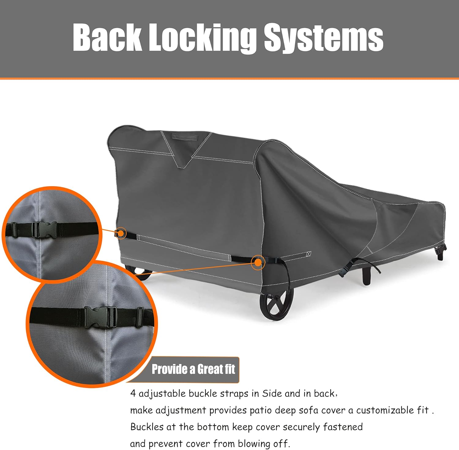 iKover Funda para tumbona de patio, muebles de patio, fundas para sillas de salón de exteriores, impermeables, con costuras selladas, funda