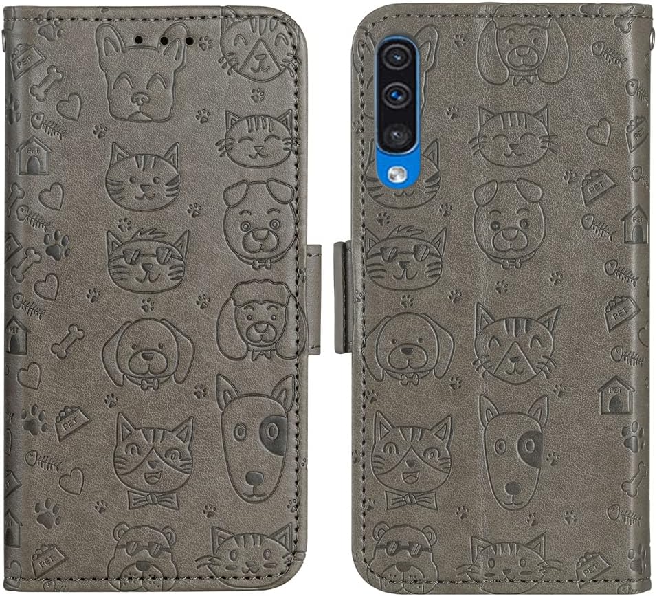 Compatible con Samsung Galaxy A50 – Funda tipo cartera con correa para la muñeca, funda de cuero con tapa, tarjetero, accesorios para celular, funda