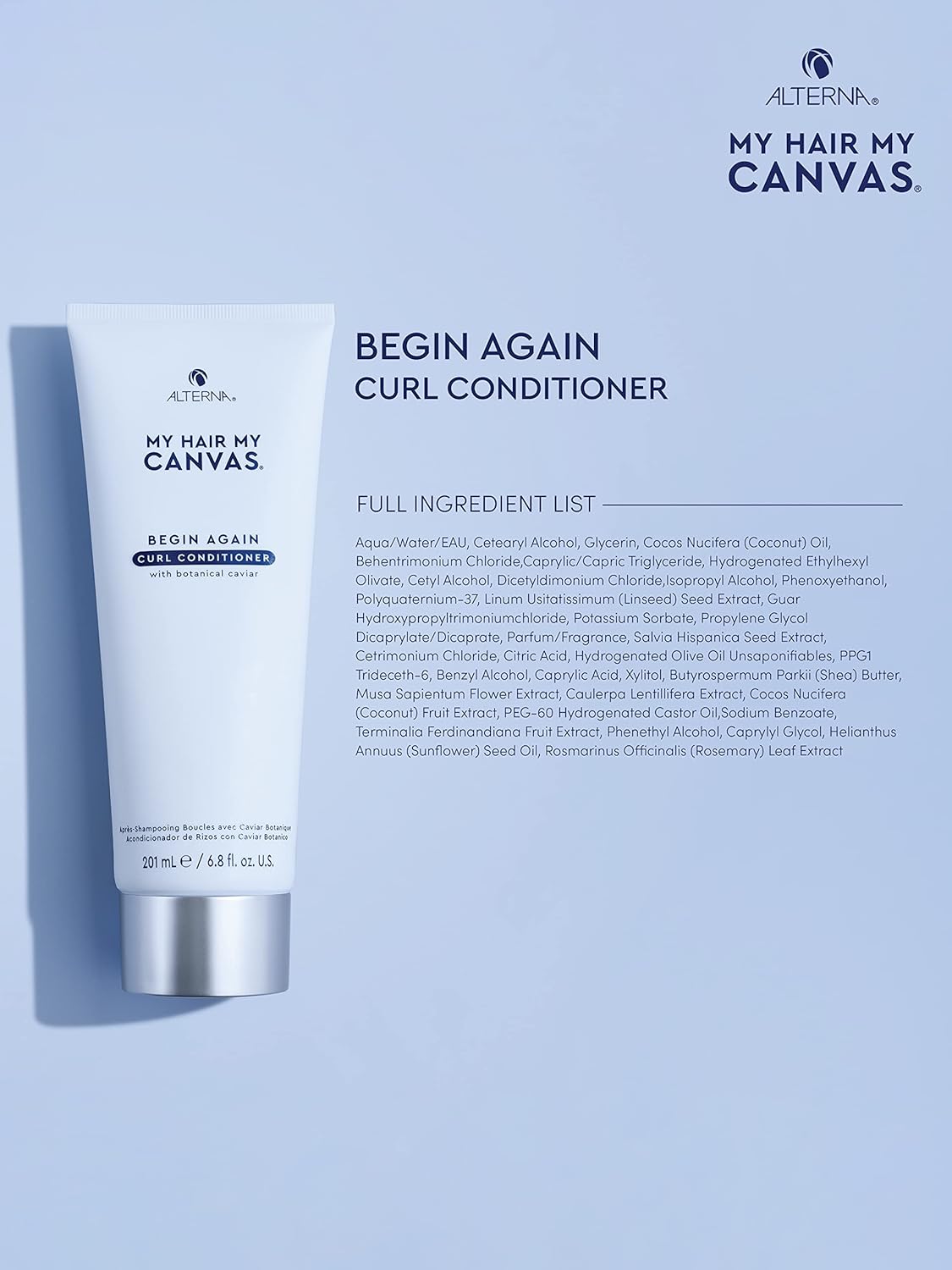 My Hair. My Canvas. Begin Again Vegan Curl Enhancing Conditioner for Curly, Wavy, and Coily Hair