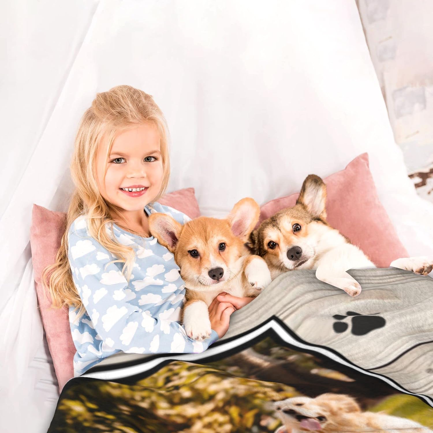 Manta personalizada para perros con fotos, regalos personalizados para los amantes de los perros de mascotas, manta personalizada para cachorros