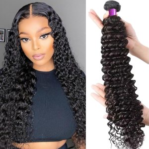 Paquetes de cabello humano virgen rizado 100% sin procesar, 1 paquete de doble trama, paquetes de cabello húmedo y ondulado, color negro natural Paquetes de cabello humano virgen rizado 100% sin procesar, 1 paquete de doble trama, paquetes de cabello húmedo y ondulado, color negro natural