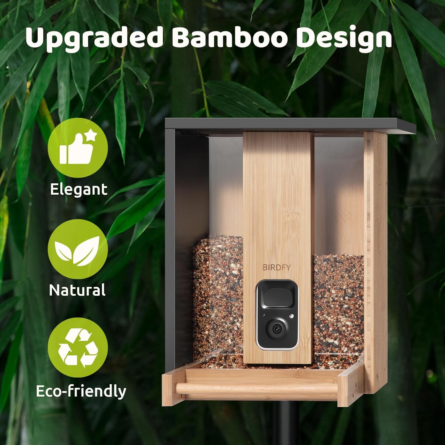 NETVUE Birdfy – Comedero inteligente mejorado para pájaros con cámara alimentado por energía solar, captura automáticamente cada pájaro y notifica a