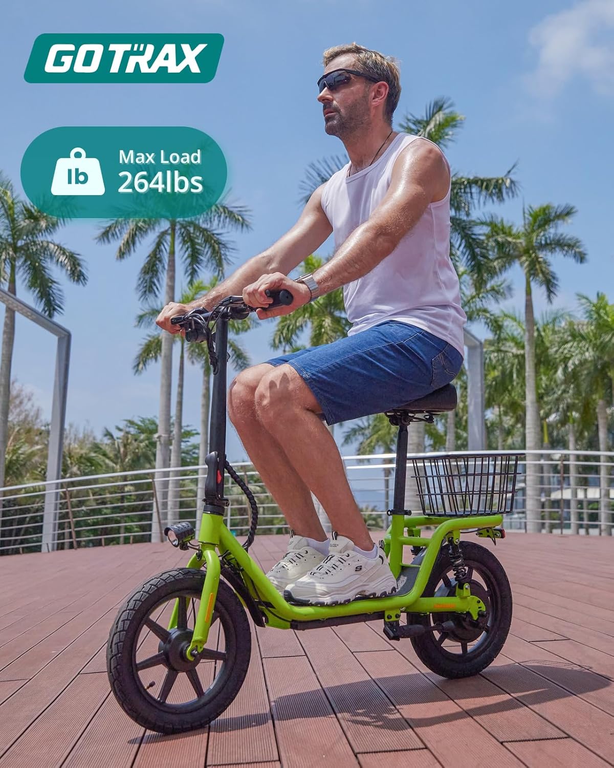Gotrax FLEX Electric Scooter with Seat for Adult, 18.6Miles Range&15.5Mph Power by 400W Motor, 14″ Pneumatic Tire&Height Adjustable Seat, Foldable