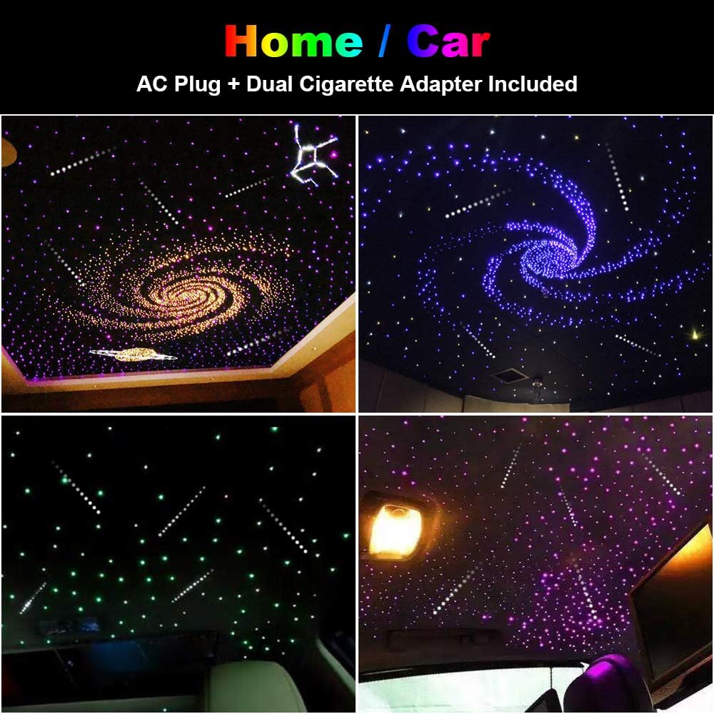 CHINLY Meteor Twinkle – Juego de 460 luces de fibra óptica de 9.8 pies y 0.03 pulgadas + kit de luces de estrellas fugaces, modo de música,