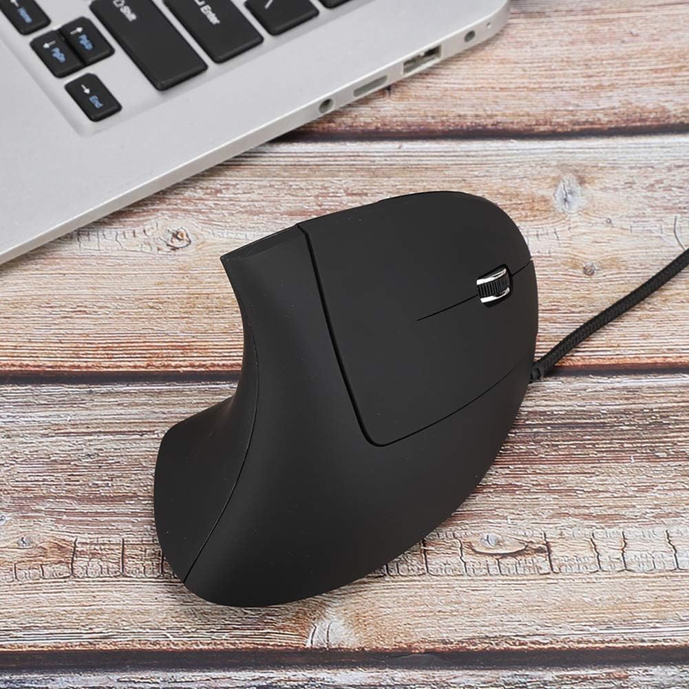 Sanpyl Ratón óptico vertical 6D, diseño ergonómico, 800120020003200 DPI USB LED ajustable, ratones para juegos con cable, para Windows