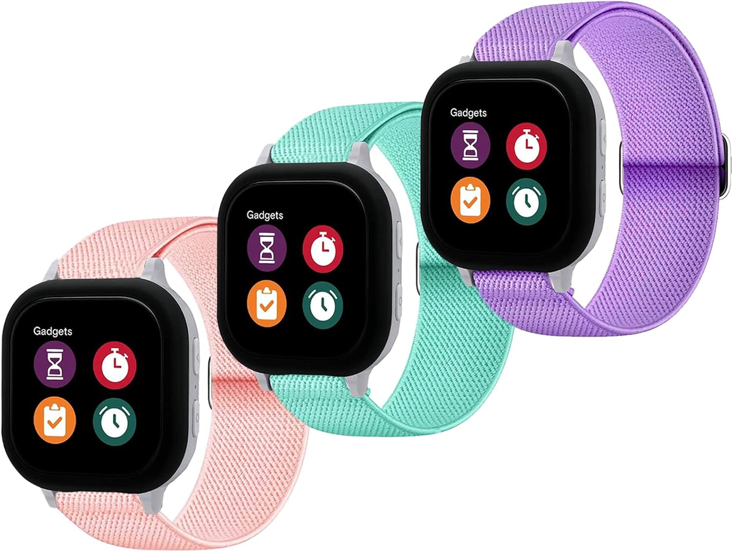 Paquete de 2 correas elásticas de nailon compatibles con Gizmo Watch 3 2 1Gabb Watch 3 2 1SyncUP para niños, correa elástica suave de 0.78 pulgadas