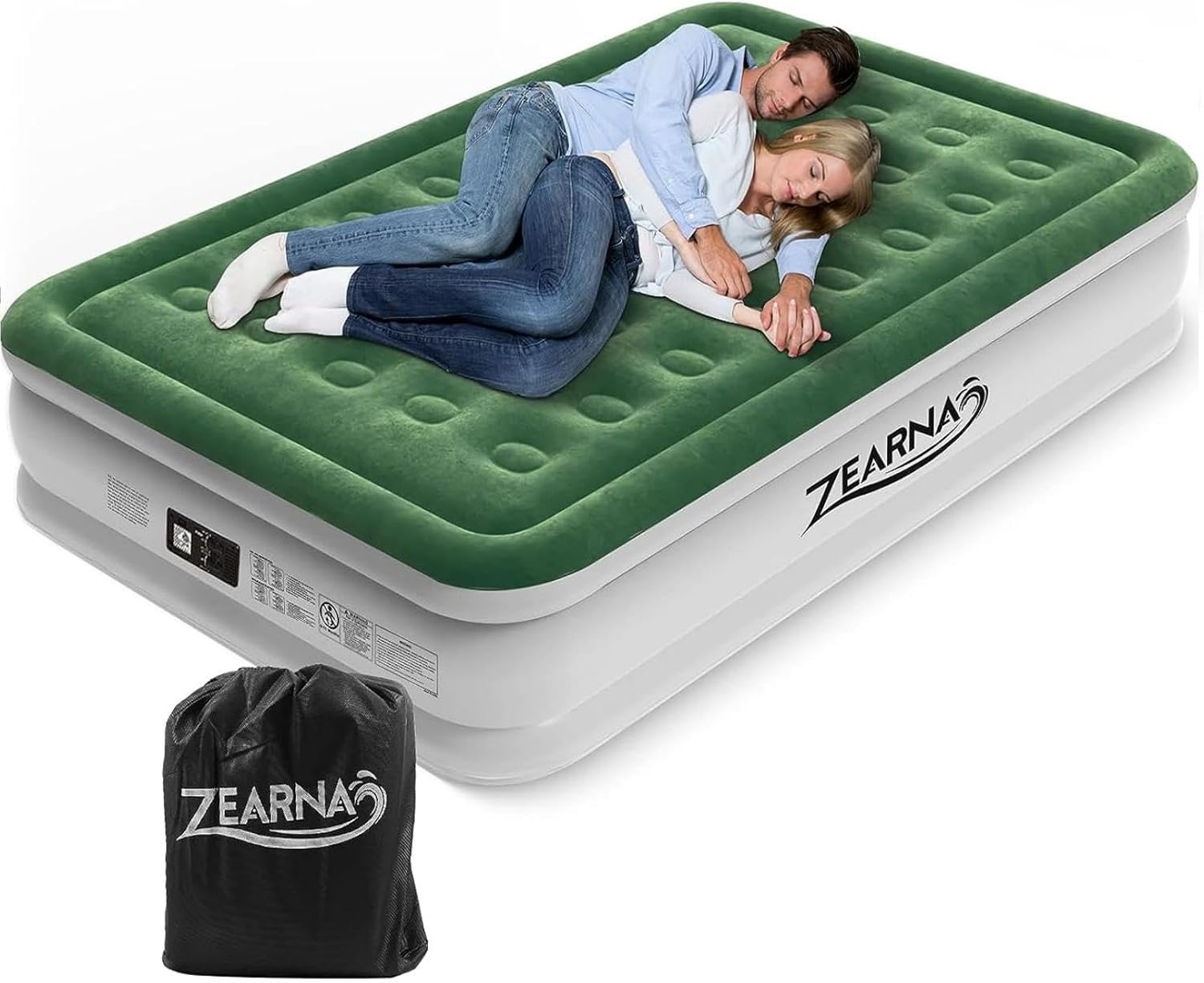 Colchón de aire Queen con bomba incorporada – Cama inflable mejorada, 2 minutos autoinflable rápido con doble cámara de aire, 18 pulgadas650 libras