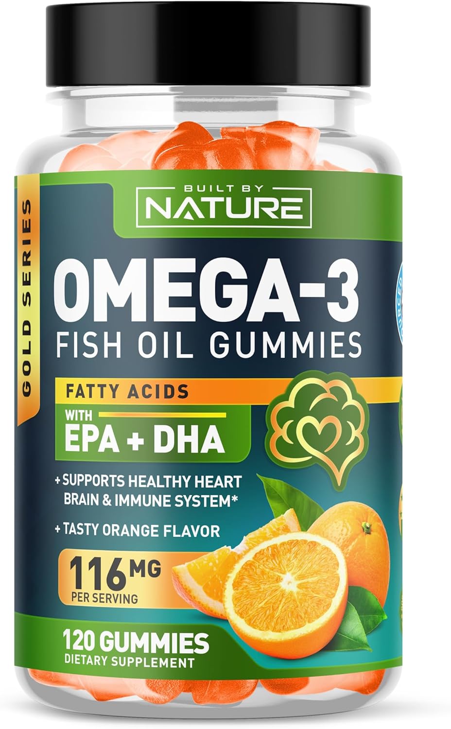 Gomitas de aceite de pescado Omega 3 con EPA y DHA de Wild Fish – Gomitas de aceite de pescado Omega 3 de triple fuerza, apoya la salud del corazón,