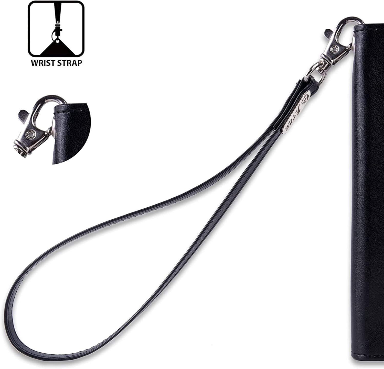 Arae Correas de muñeca de mano, piel sintética con cerradura para teléfonos celularescámarasunidades USBllaverosidentificación soporte para