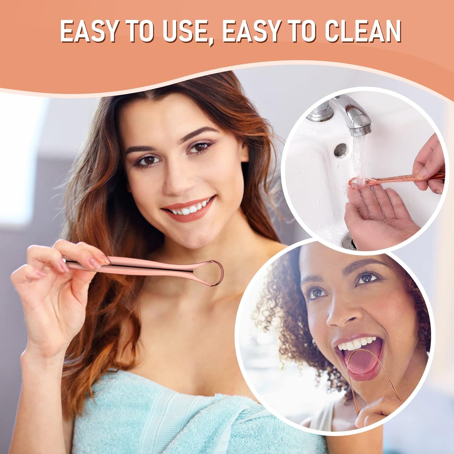Paquete de 4 raspadores de lengua, paquete de sellos higiénicos, profesional para eliminar el mal aliento, raspadores de lengua de acero inoxidable,
