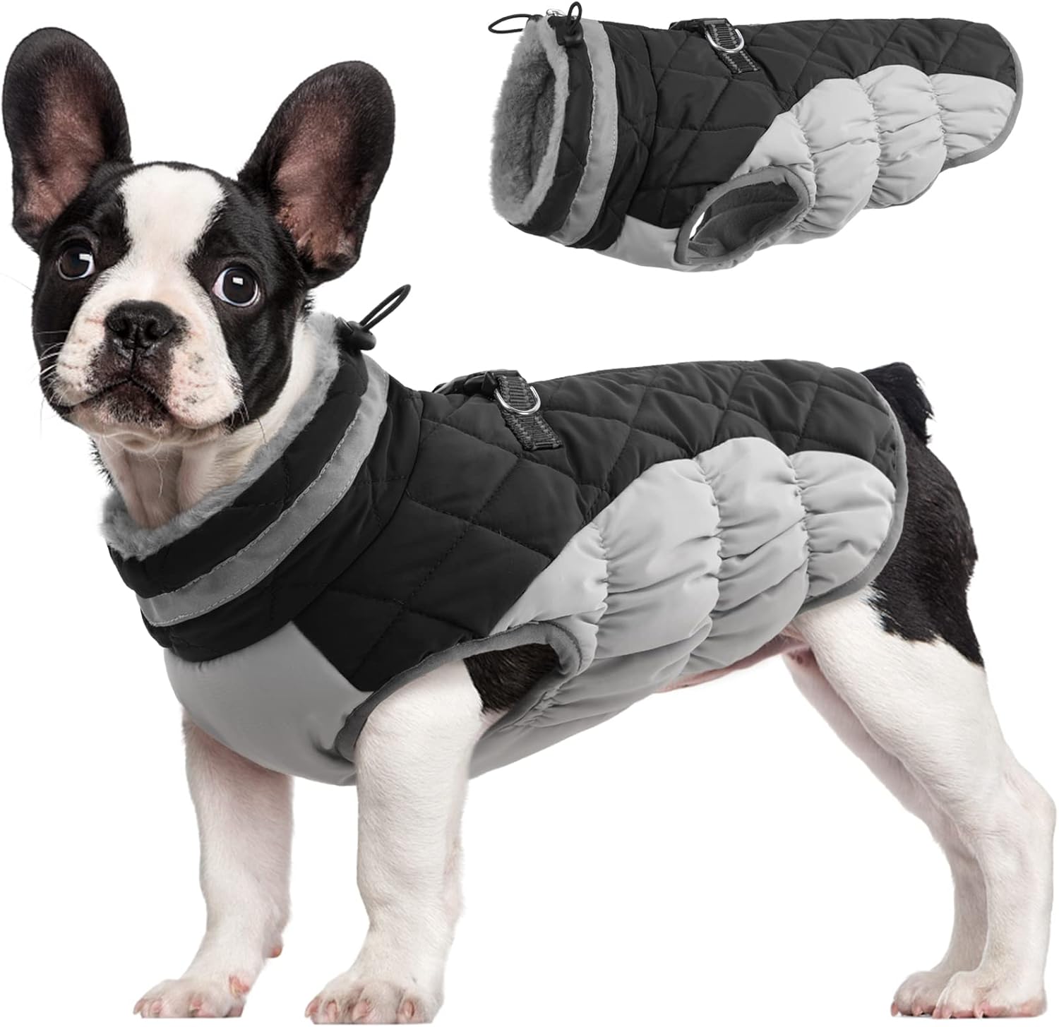 FUAMEY Chaleco acolchado para perro, abrigo reflectante de invierno para perro, chaqueta de invierno cálida a prueba de viento, ropa cómoda para