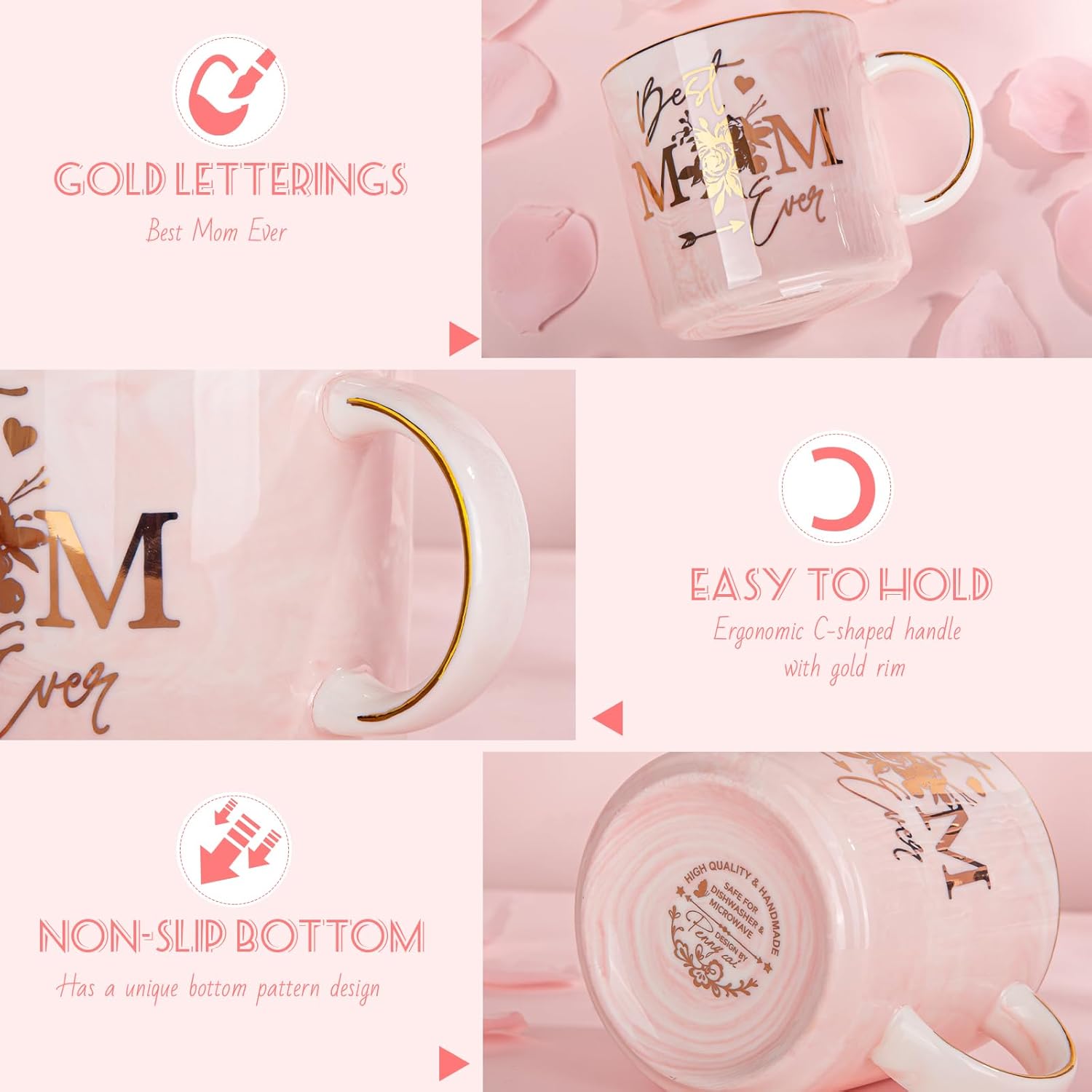 Biching Regalos para el día de la madre para mamá de hija e hijo, regalos de Navidad para la mejor mamá del mundo, regalos de cumpleaños para mamá,