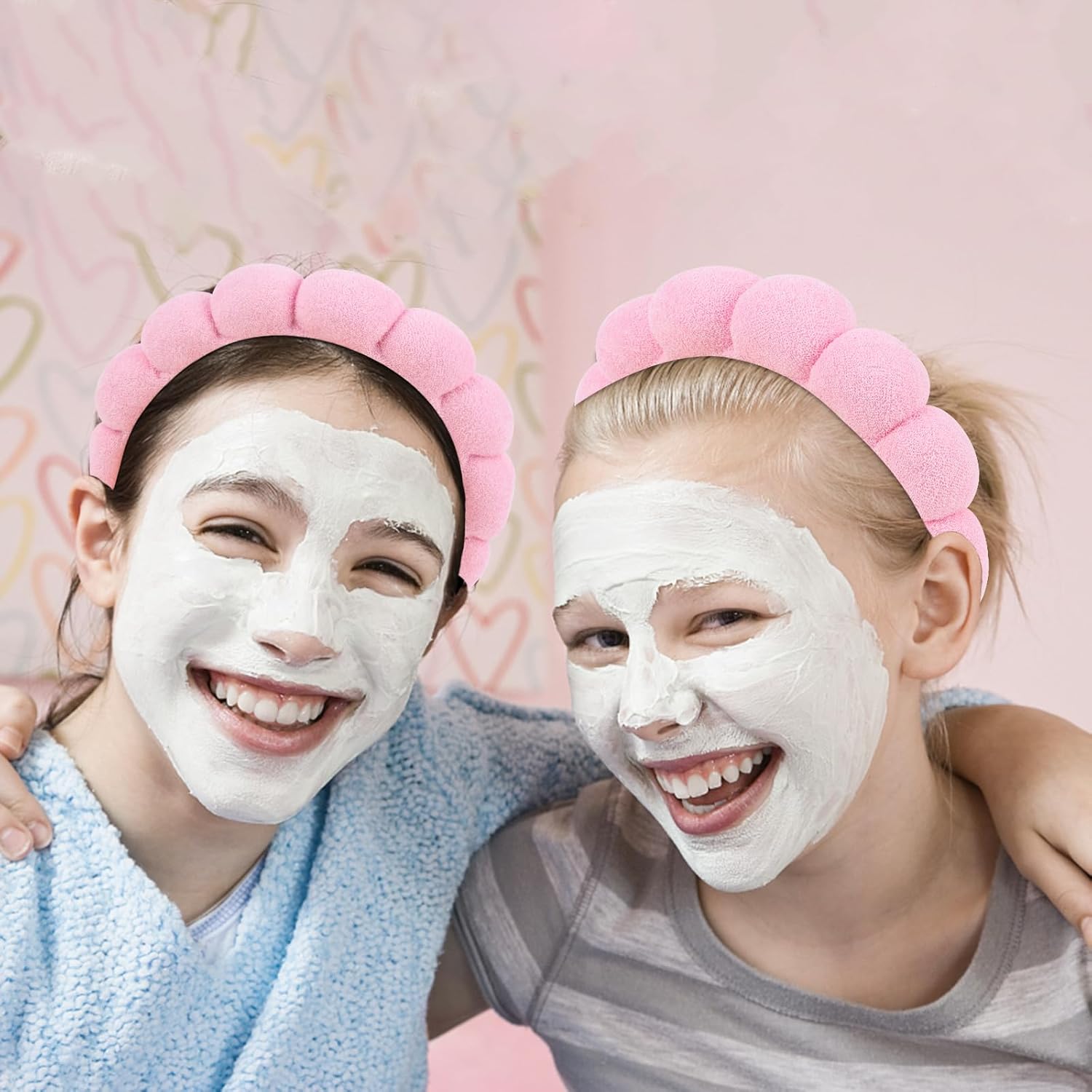WHAVEL Paquete de 3 diademas de spa para el cuidado de la piel, diadema de maquillaje, diadema de esponja de tela de rizo, diadema de lavado facial,