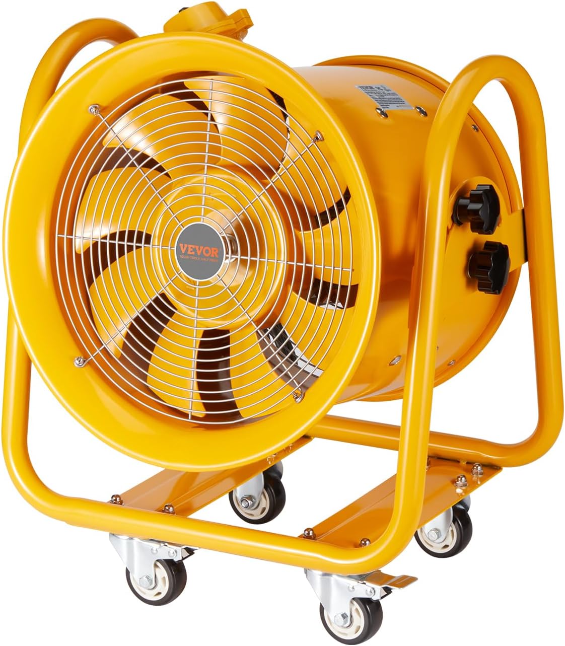 VEVOR Ventilador portátil a prueba de explosiones de 16 pulgadas, ventilador de escape de cilindro resistente de 4240 CFM con cable de alimentación