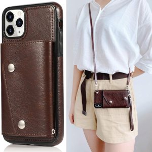 LUVI Funda para iPhone 11 Pro Max con correa para el cuello, correa cruzada, correa de muñeca, funda protectora con ranura para tarjeta de crédito, LUVI Funda para iPhone 11 Pro Max con correa para el cuello, correa cruzada, correa de muñeca, funda protectora con ranura para tarjeta de crédito,