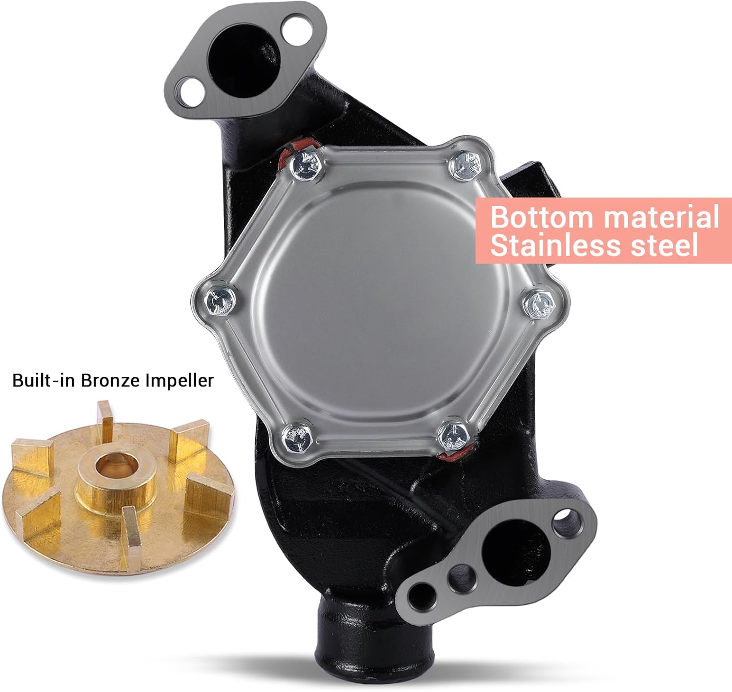 Bomba de agua de mar (impulsor de bronce original, cojinete C & U) 8M0113734 3853850 8503991 para 4.3L 5.0L 5.7L Volvo Penta, Mercruiser, OMC, Stern
