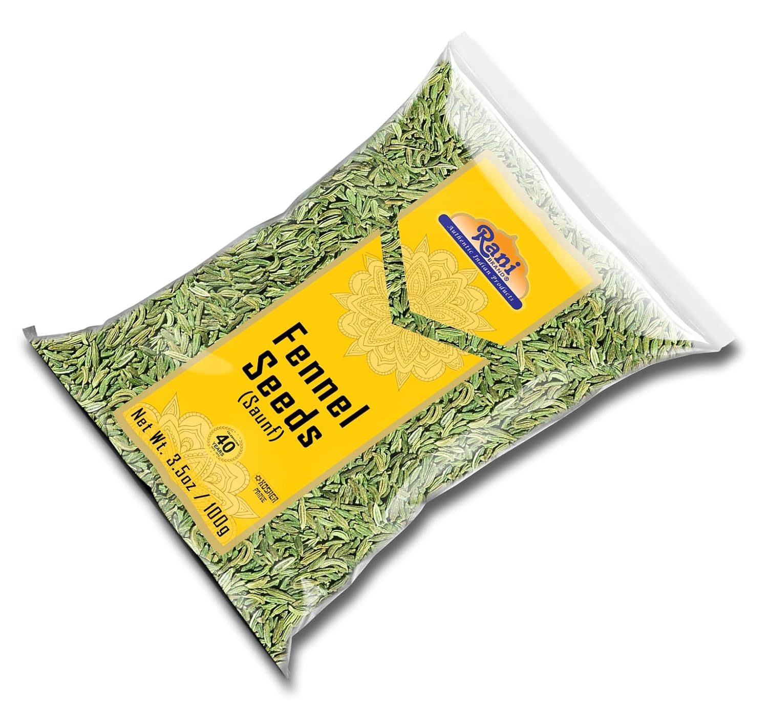 Rani – Semillas de hinojo (Saunf Sabut) – Especias enteras de 3.5 onzas (3.53oz)  Todo natural  Apto para gluten  Sin OMG  Veganas  Origen indio