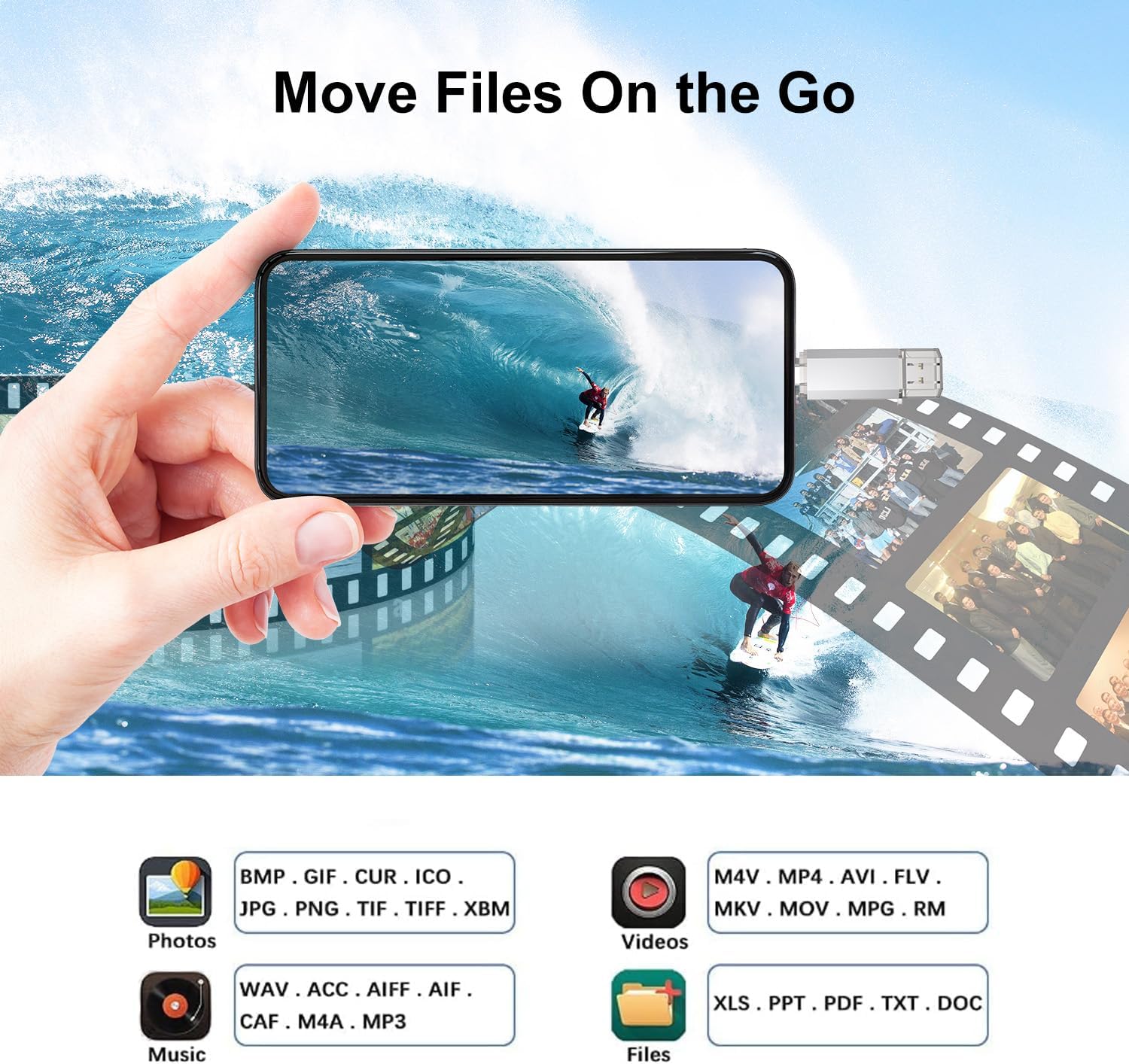 RAOYI Paquete de 2 unidades flash USB C de 128 GB, 2 en 1 USB 3.0 tipo C Dual OTG Metal Thumb Drive Jump Drive con llavero adecuado para teléfonos
