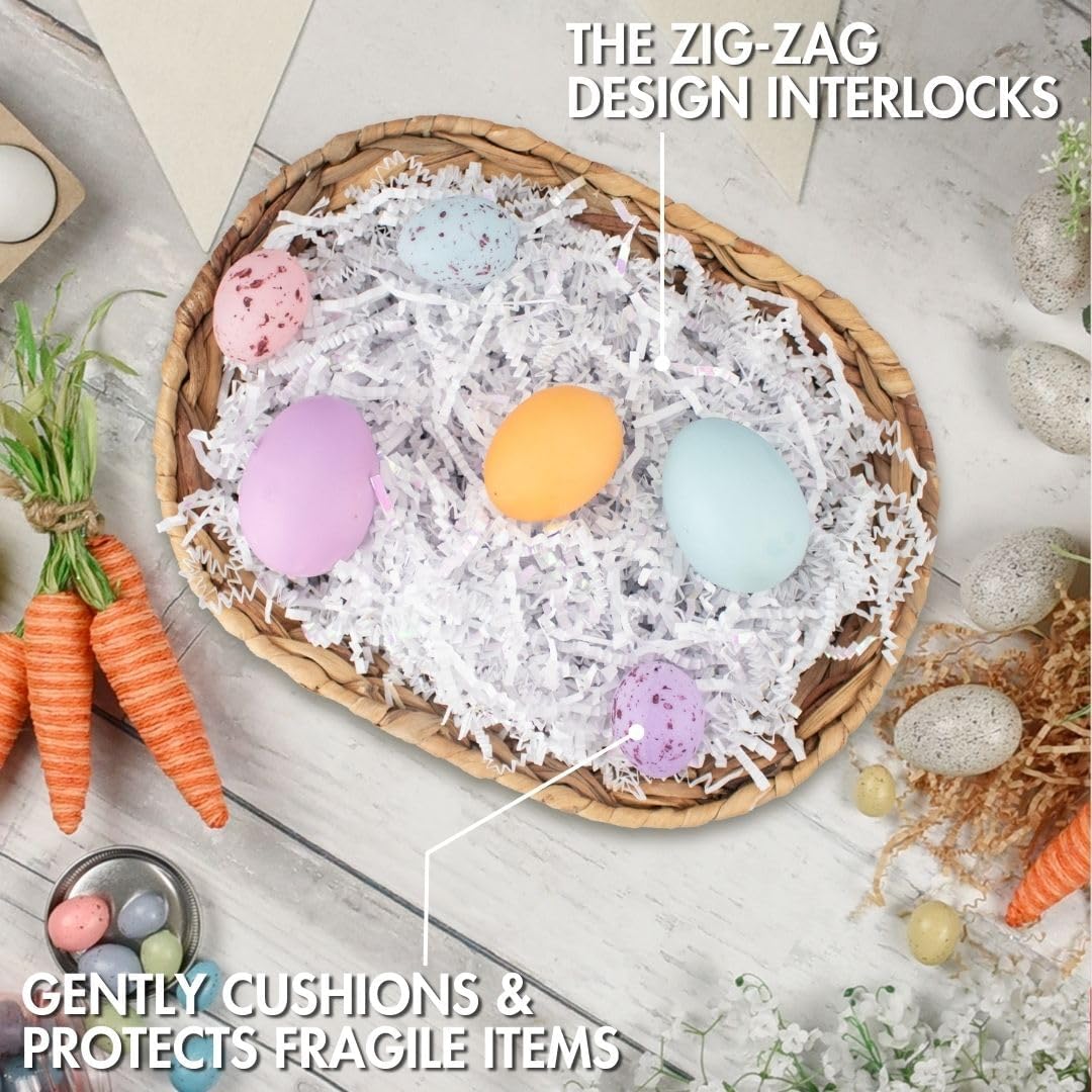 Relleno de trituración de papel cortado arrugado 12 libra para envolver regalos y rellenar la cesta blanco diamante MagicWater Supply - Imagen 5