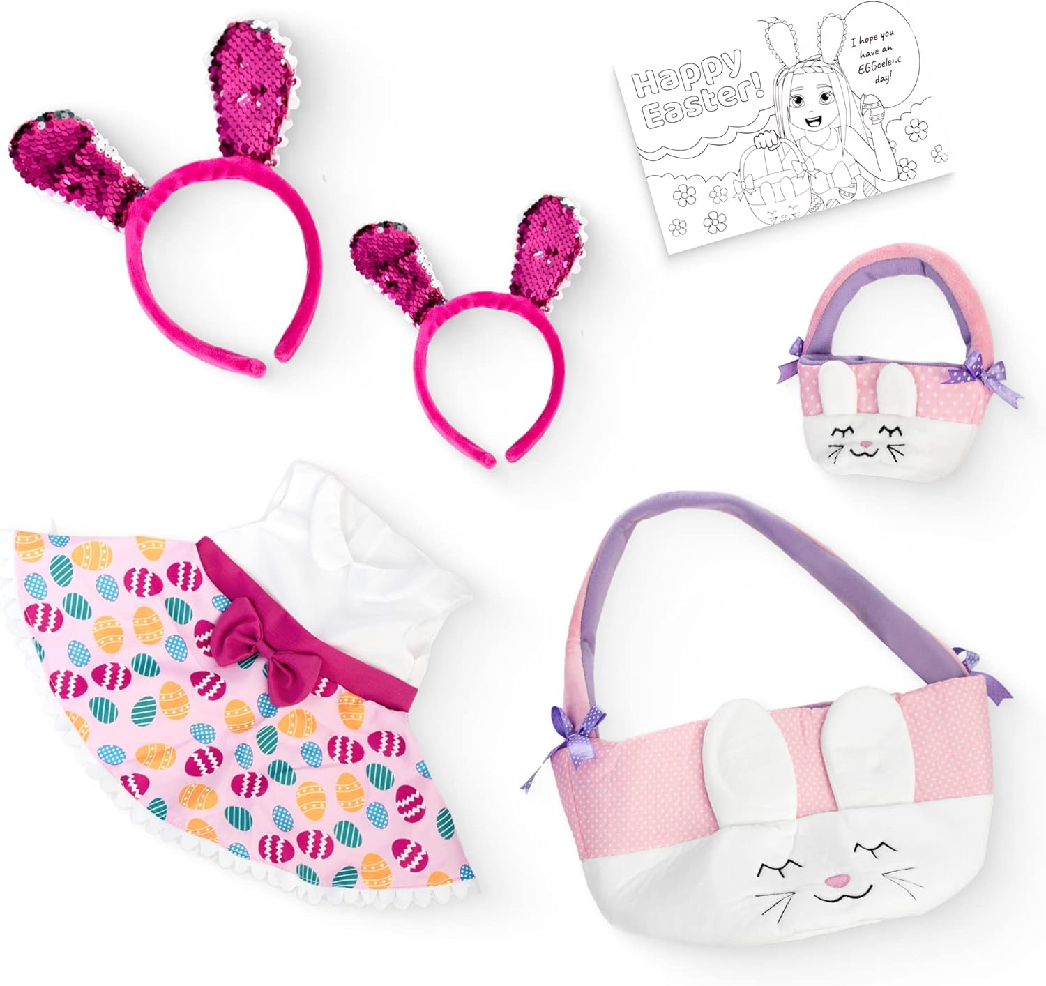 Playtime by Eimmie Conjunto de ropa y accesorios para muñecas, vestido de vacaciones de Pascua con accesorios a juego, se adapta a muñecas