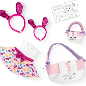 Playtime by Eimmie Conjunto de ropa y accesorios para muñecas, vestido de vacaciones de Pascua con accesorios a juego, se adapta a muñecas Playtime by Eimmie Conjunto de ropa y accesorios para muñecas, vestido de vacaciones de Pascua con accesorios a juego, se adapta a muñecas