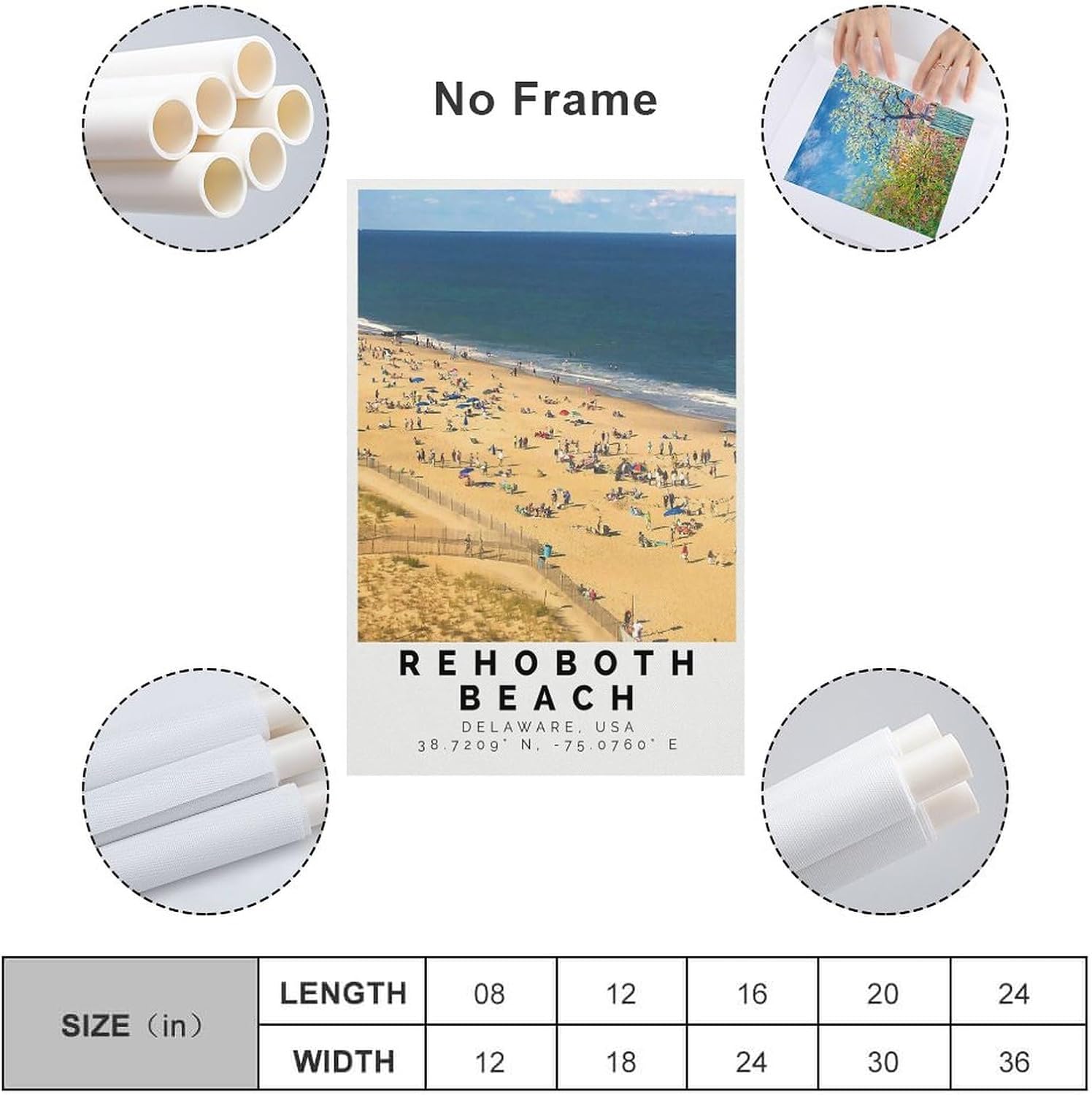 Strand Poster Bunter Druck, Strand Wandkunst, Strand Foto Dekor, Poster for Room Aesthetics Canvas Wall Art Poster And Print Unframe-style