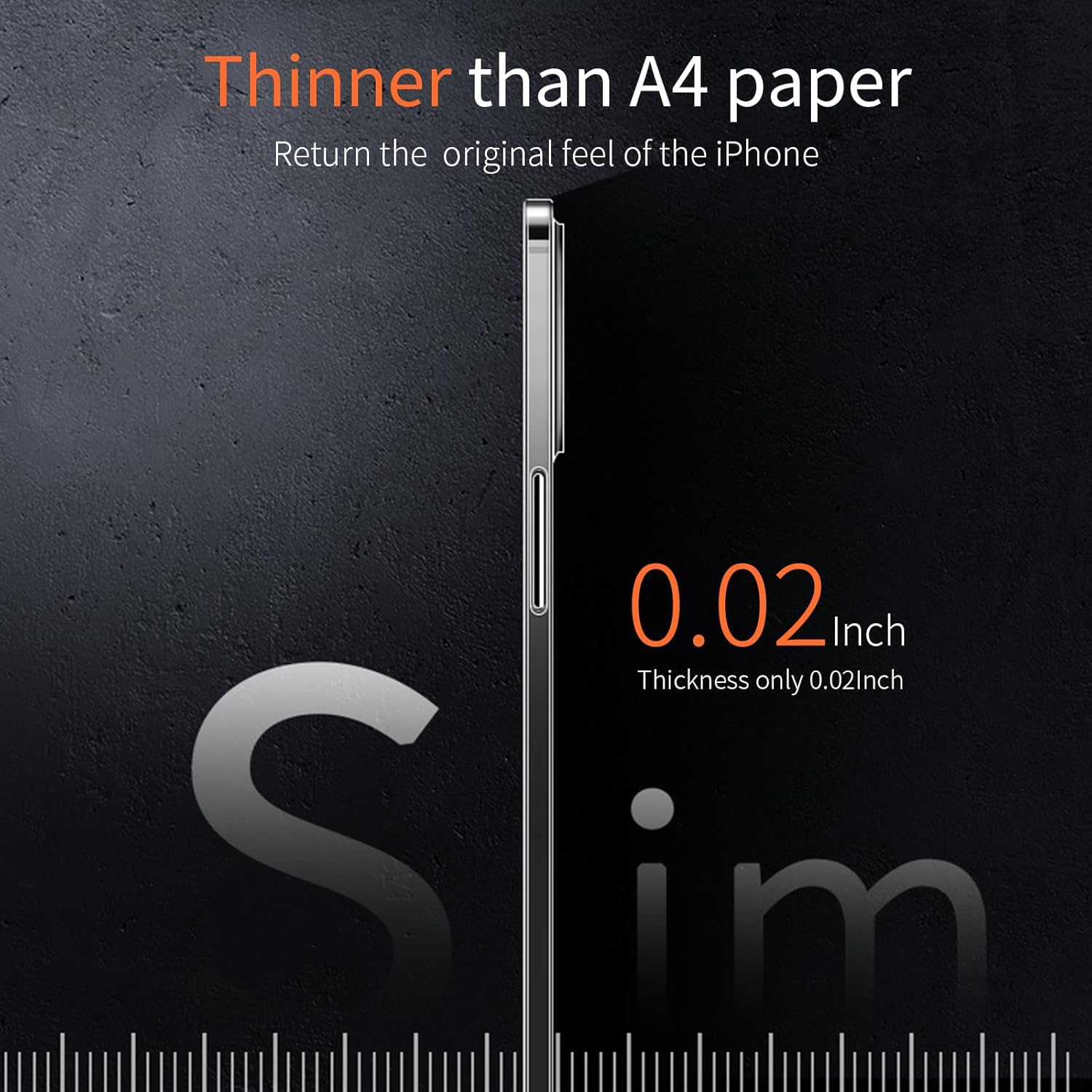 Dataroad – Funda delgada para iPhone 15 Pro, 0.008 in (0.008 in) delgada como papel, funda ligera translúcida con acabado mate, protección trasera